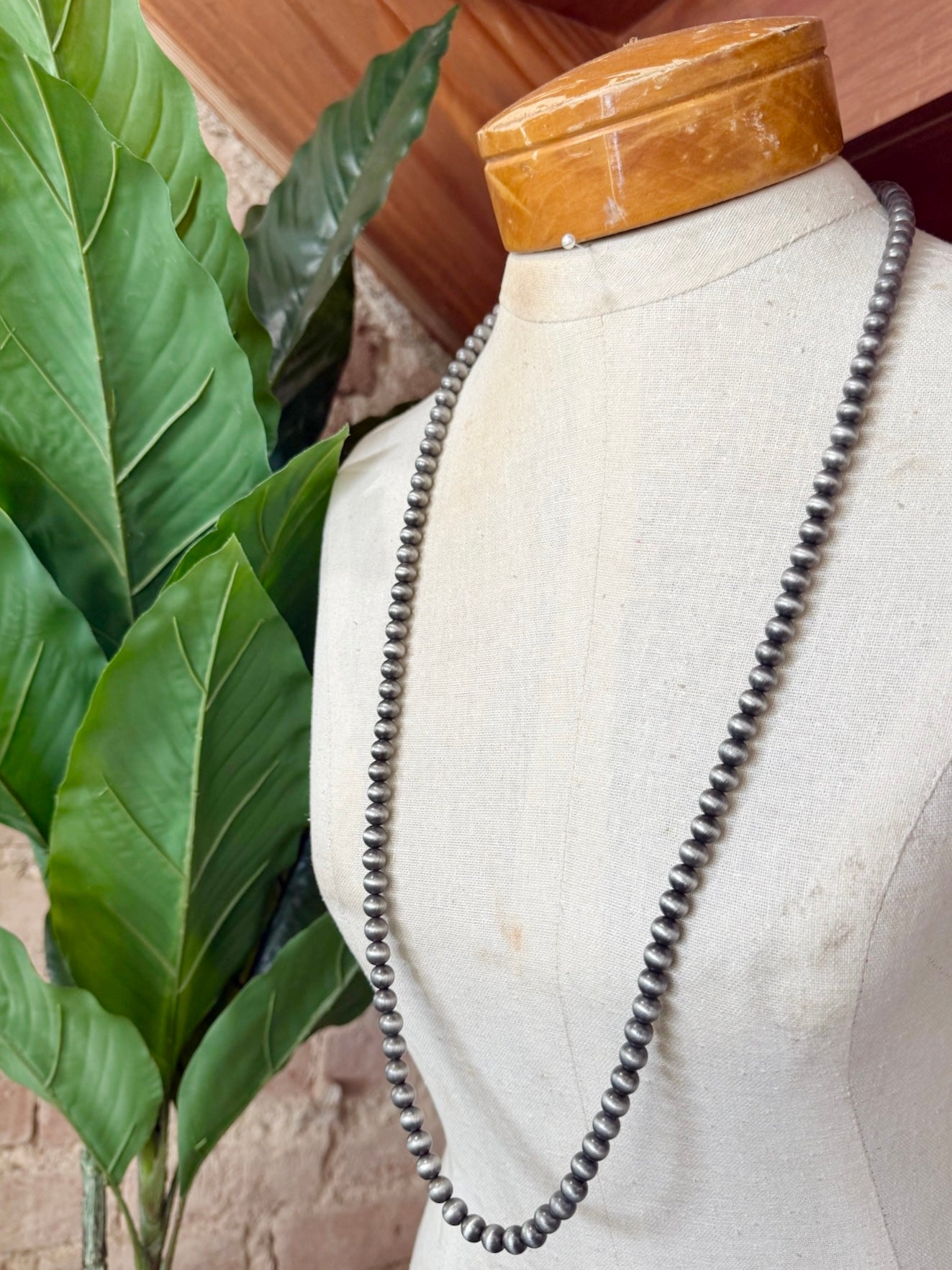 Single Strand Silver Beaded Necklace