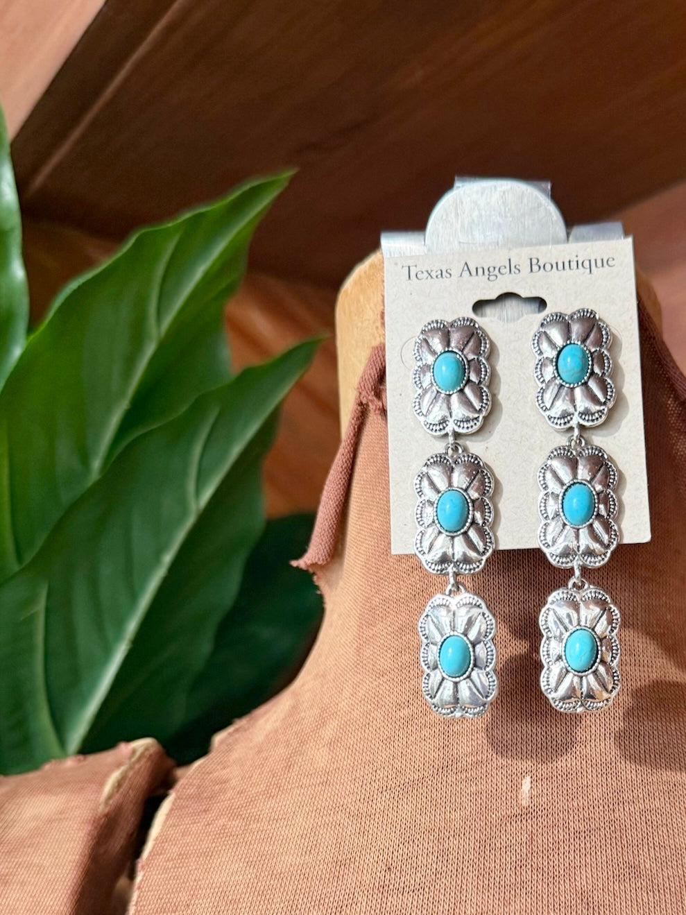 Turquoise Concho Earrings