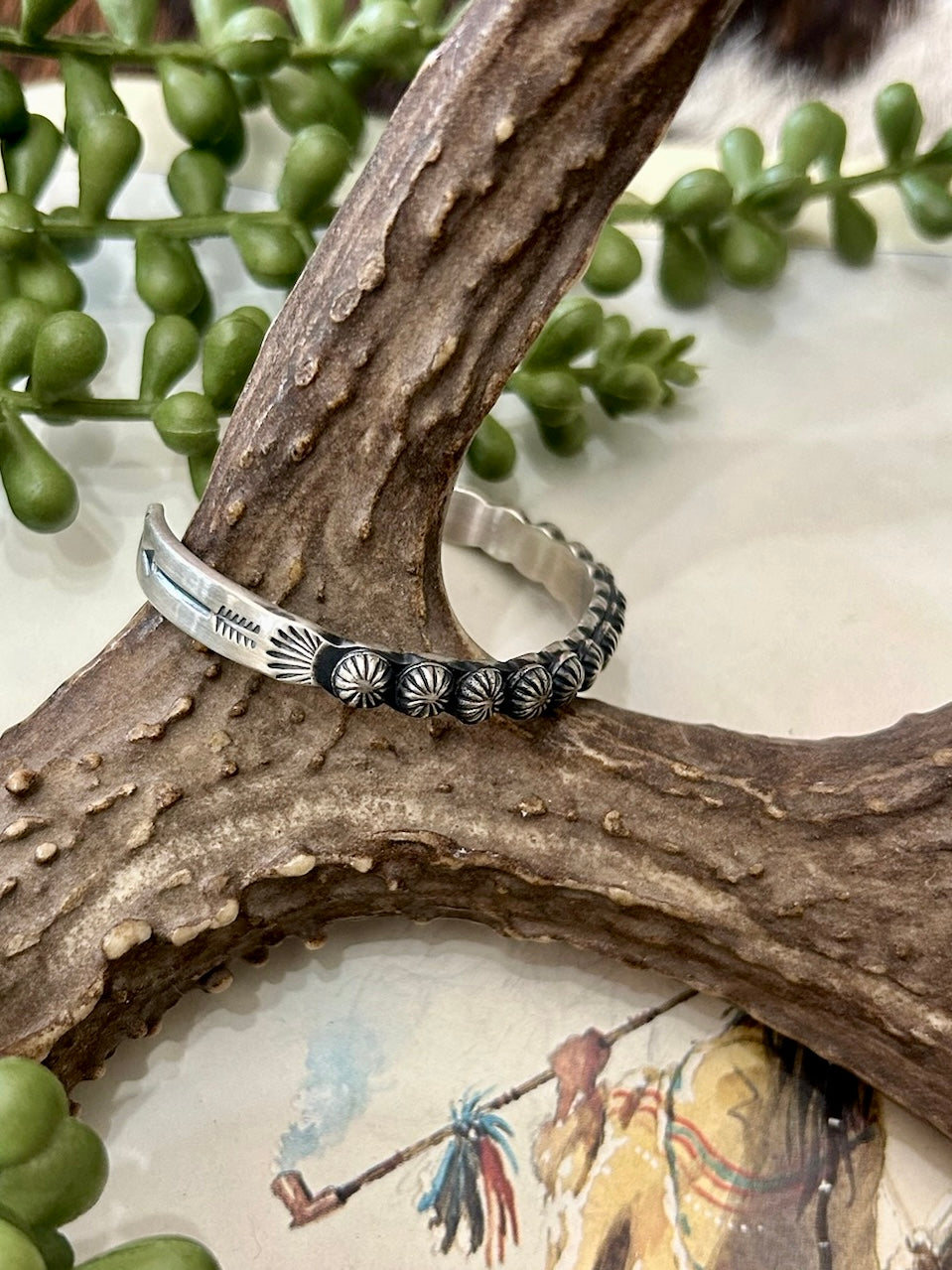 Navajo Handmade Sterling Silver Stacker Cuff