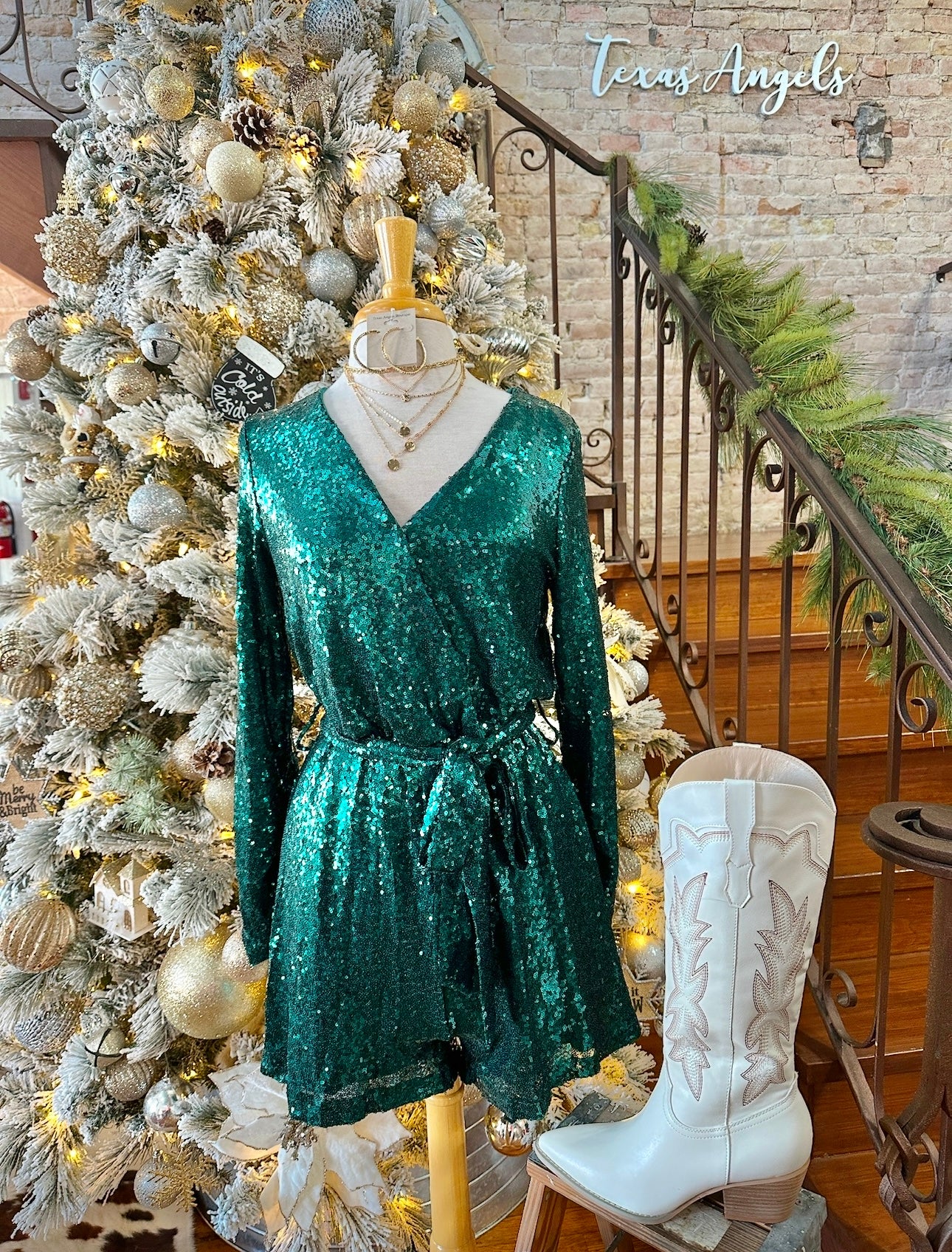 60% Off - Glowing In Green Sequin Romper