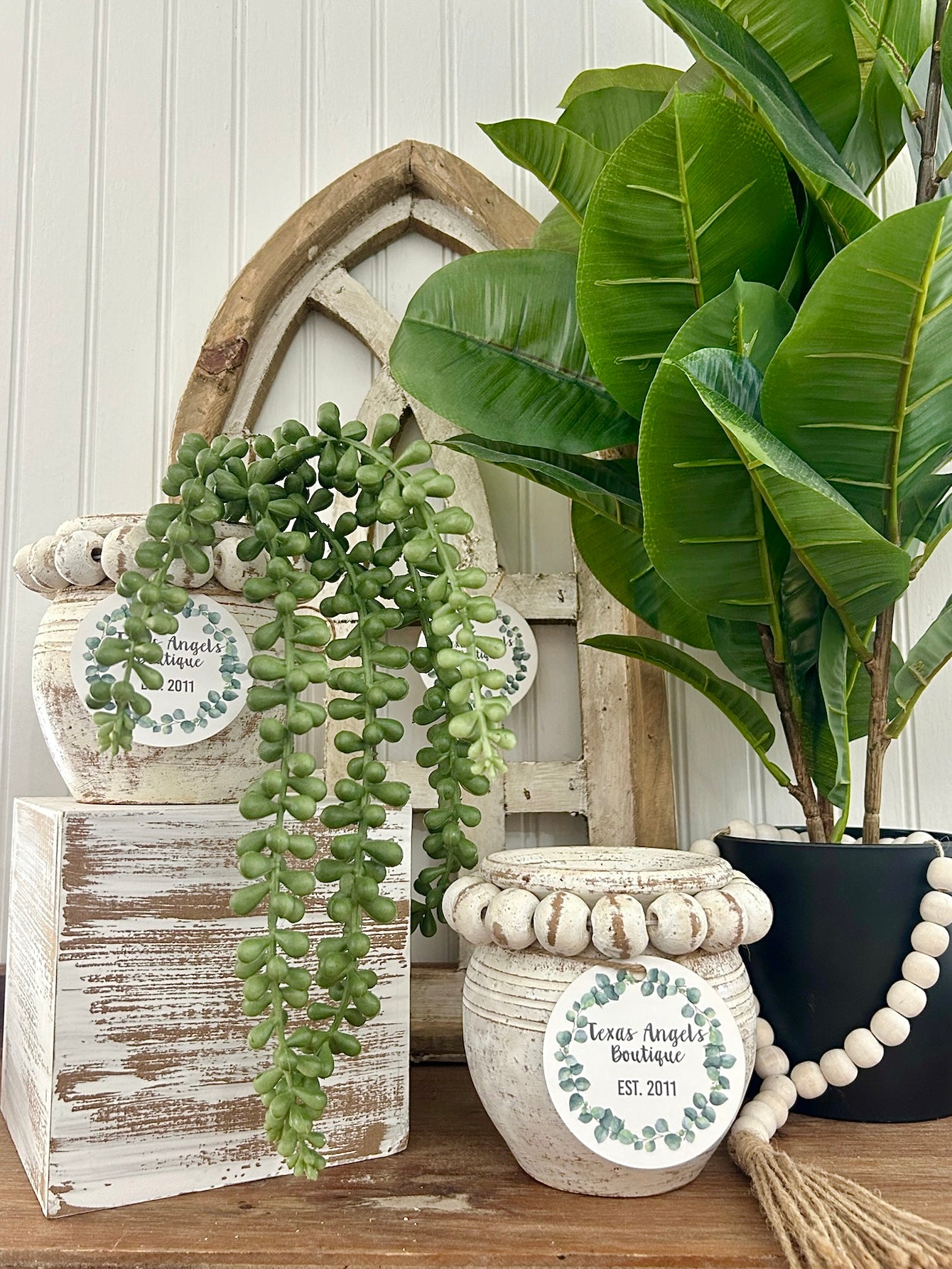 Clay Beaded Vase