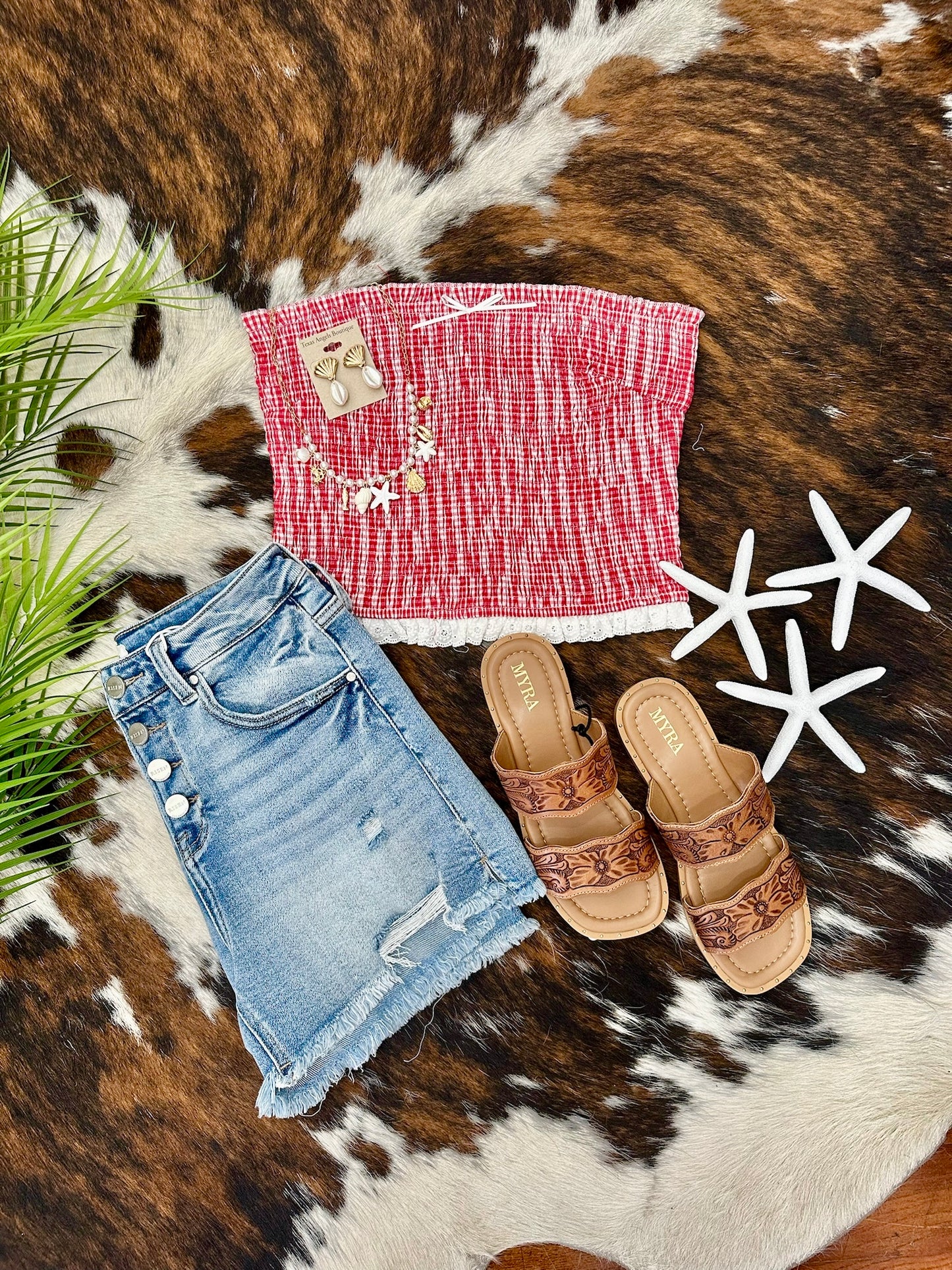 Let Freedom Ring Red Striped Strapless Top