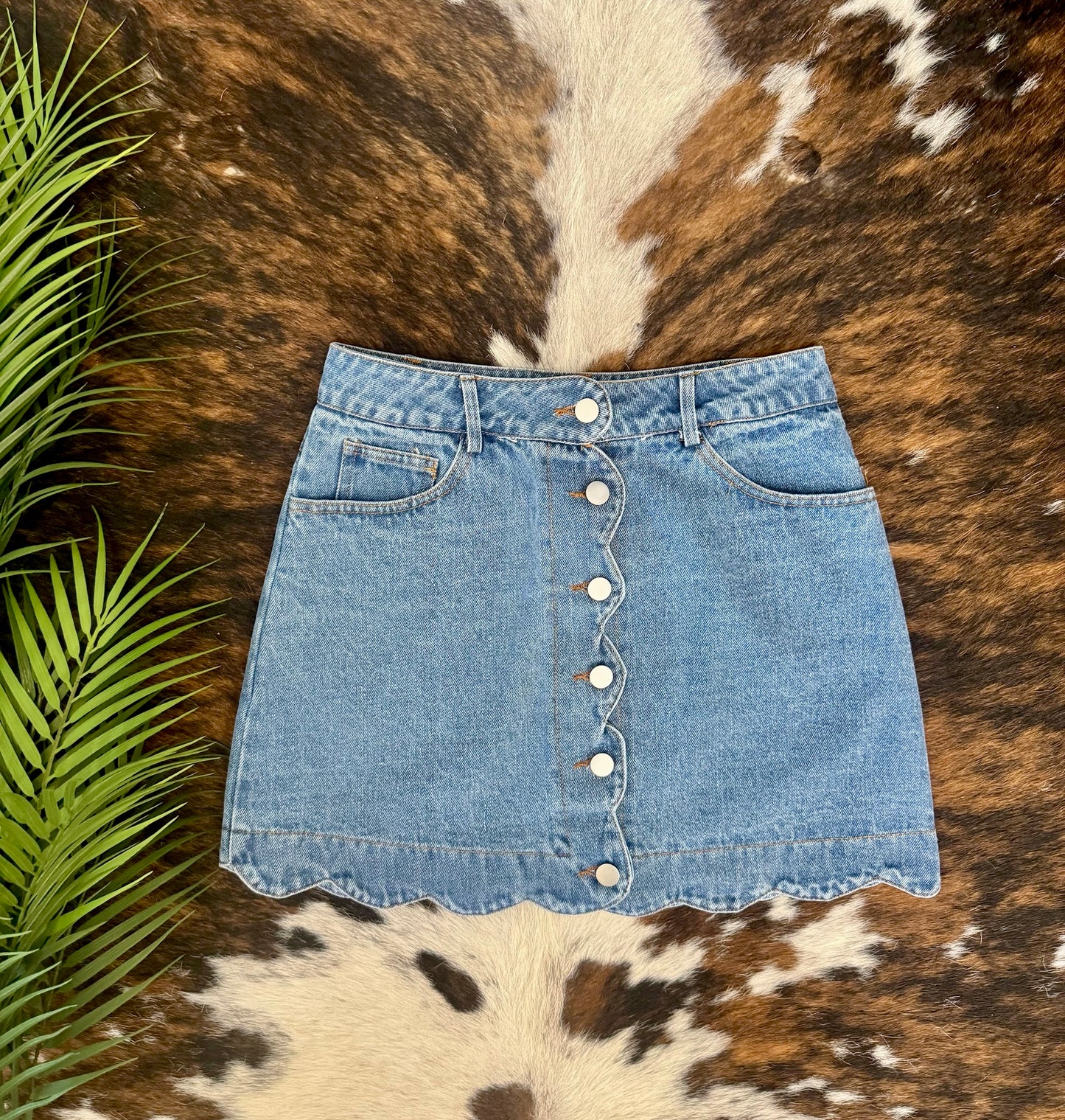 Blue Jean Baby Denim Scalloped Skirt