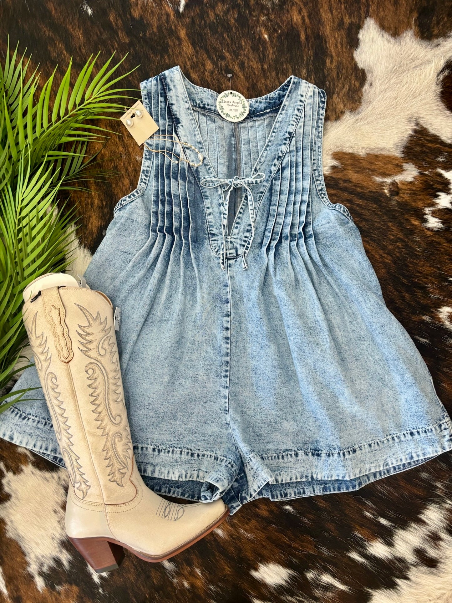RESTOCK I Remember Everything Denim Romper