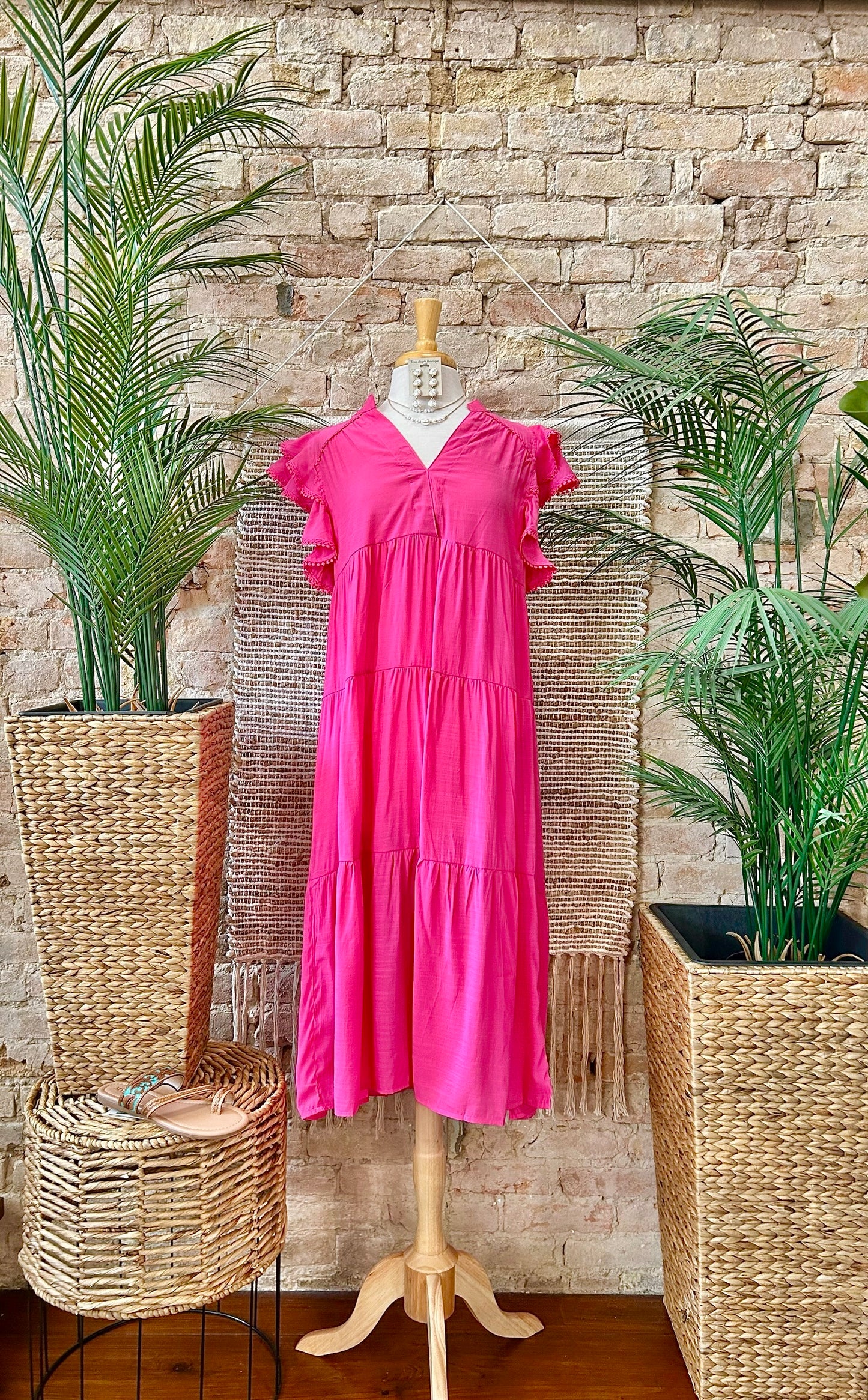 She's A Dreamer Hot Pink Mid Maxi Dress