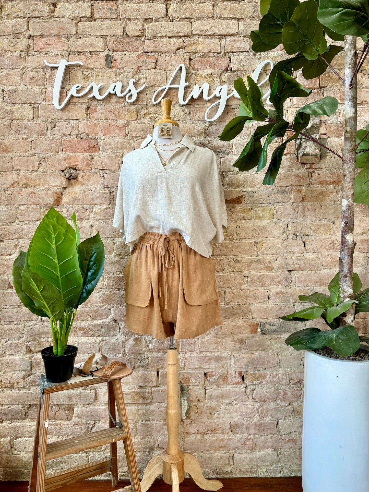 50% Off - When The Time Is Right Terracotta Linen Shorts