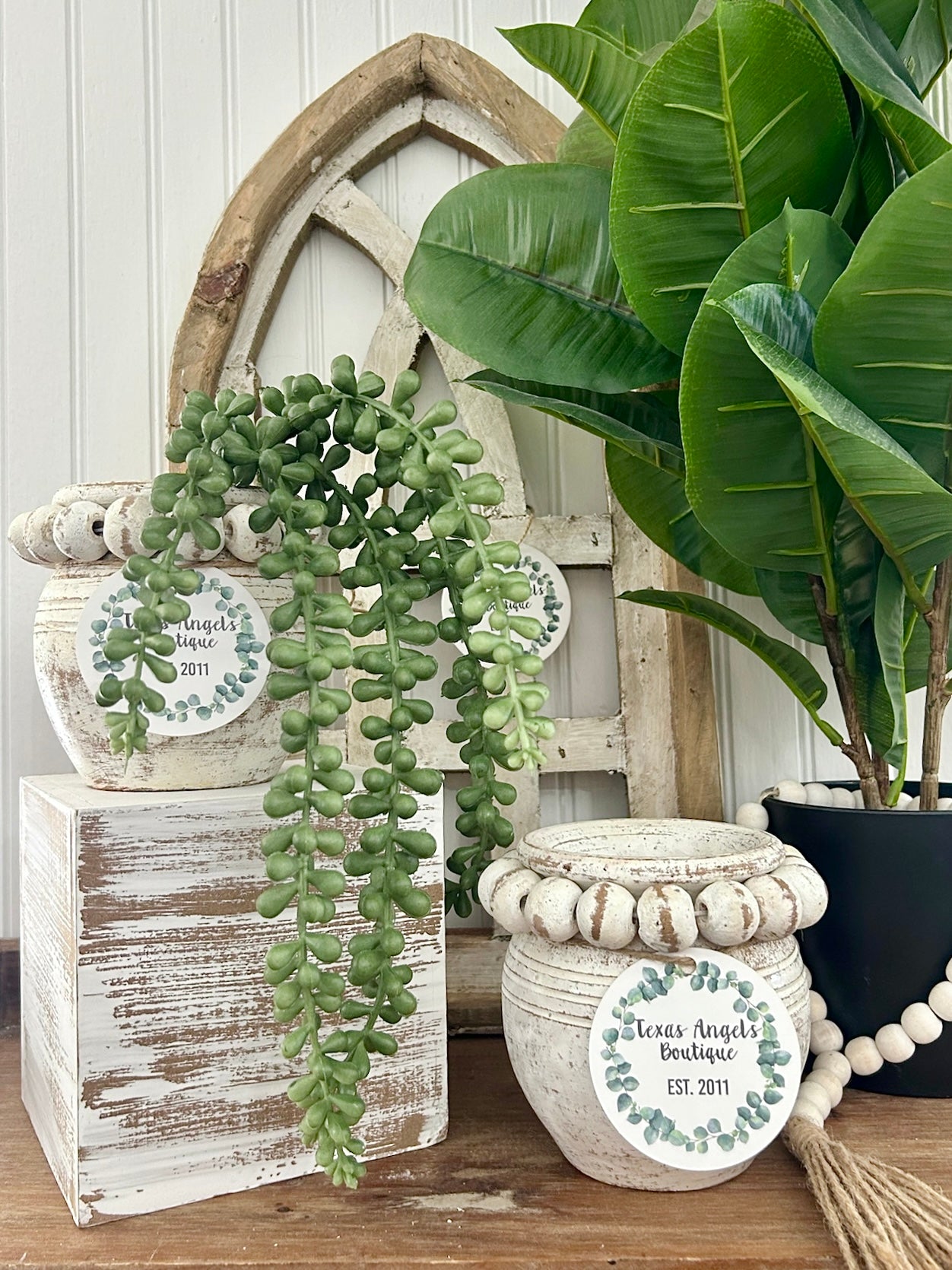 Clay Beaded Vase