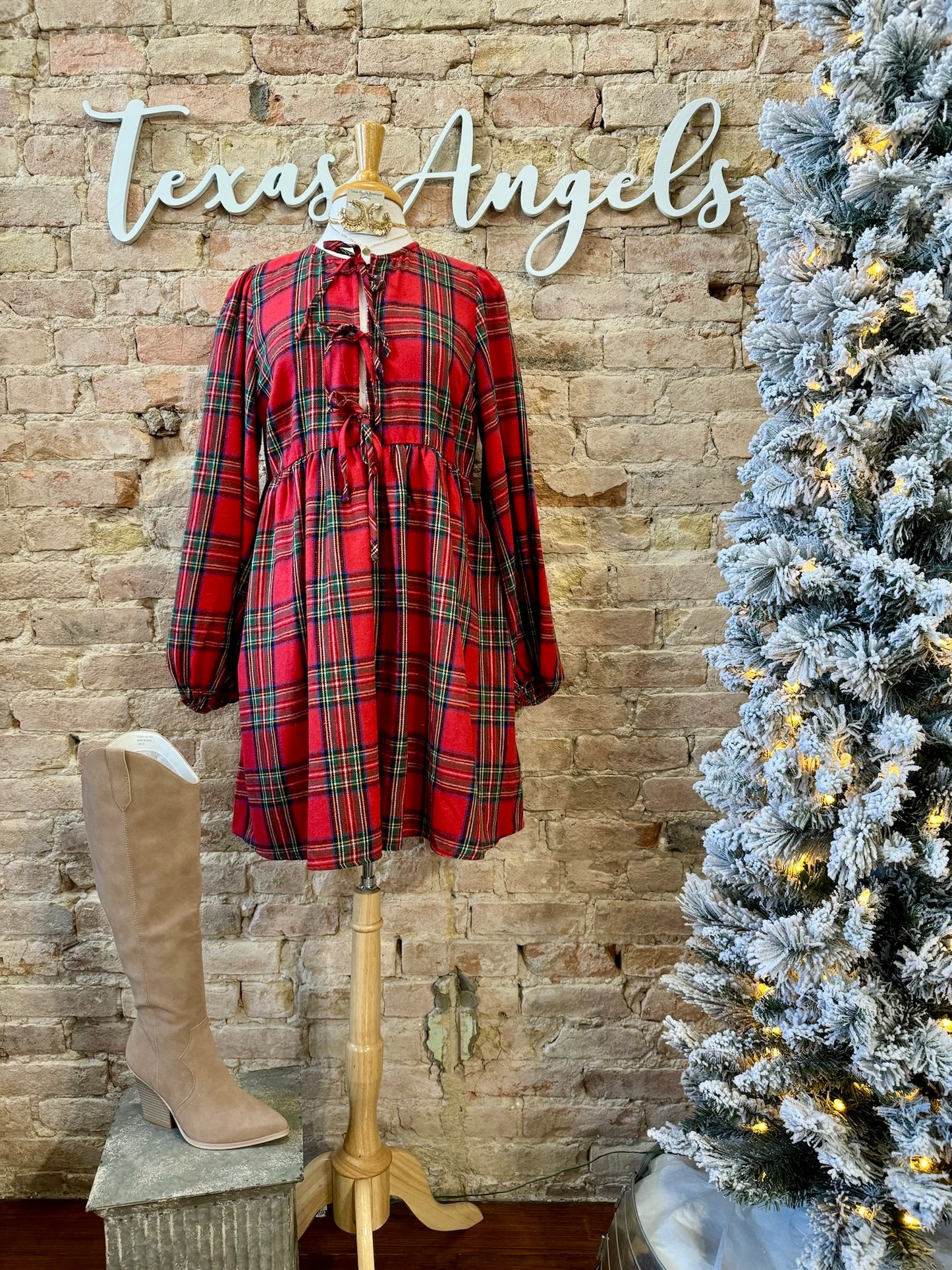 50% Off - Feelin’ Pine Plaid Dress