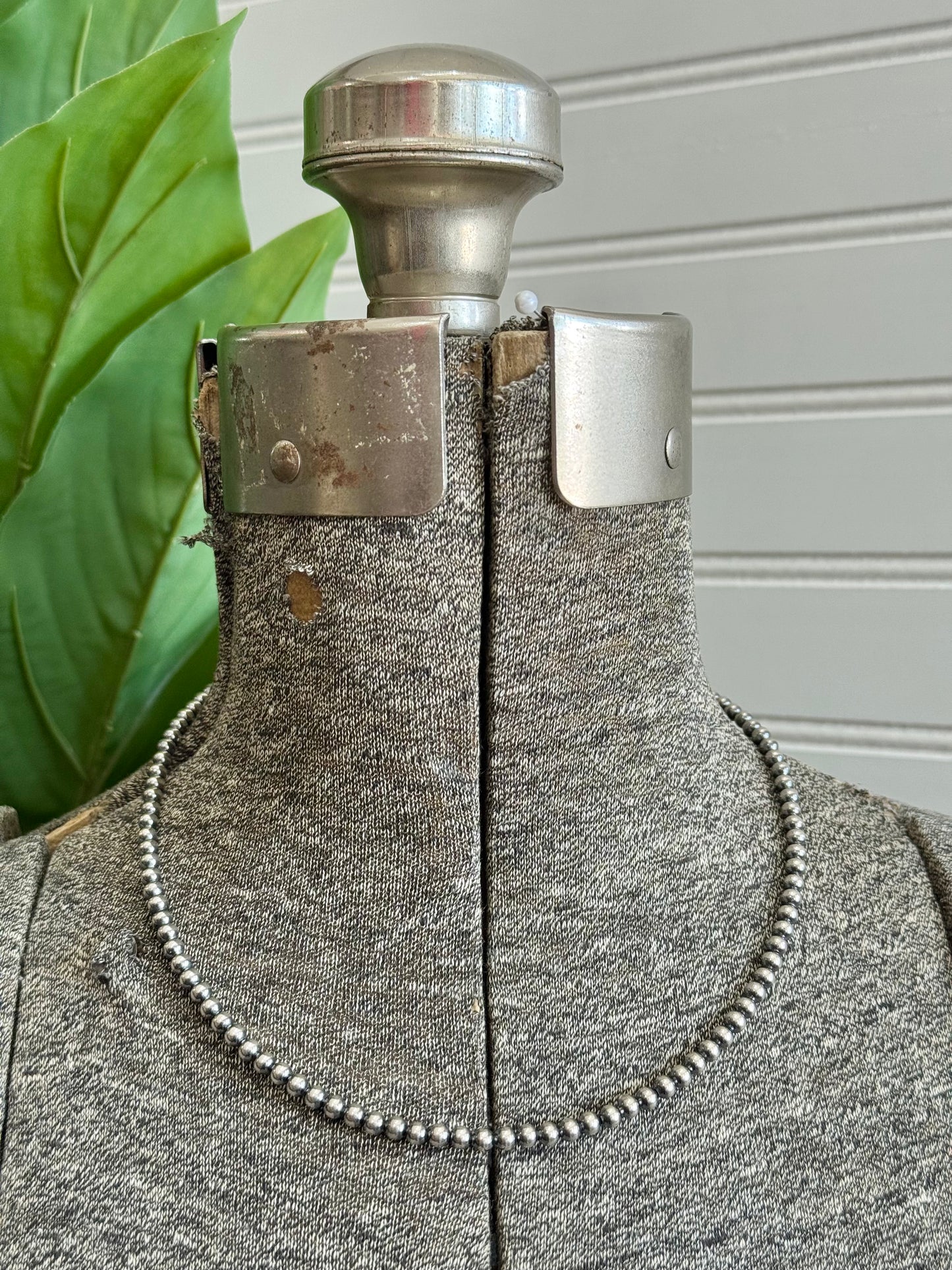 4MM Sterling Silver Navajo Pearls Necklace