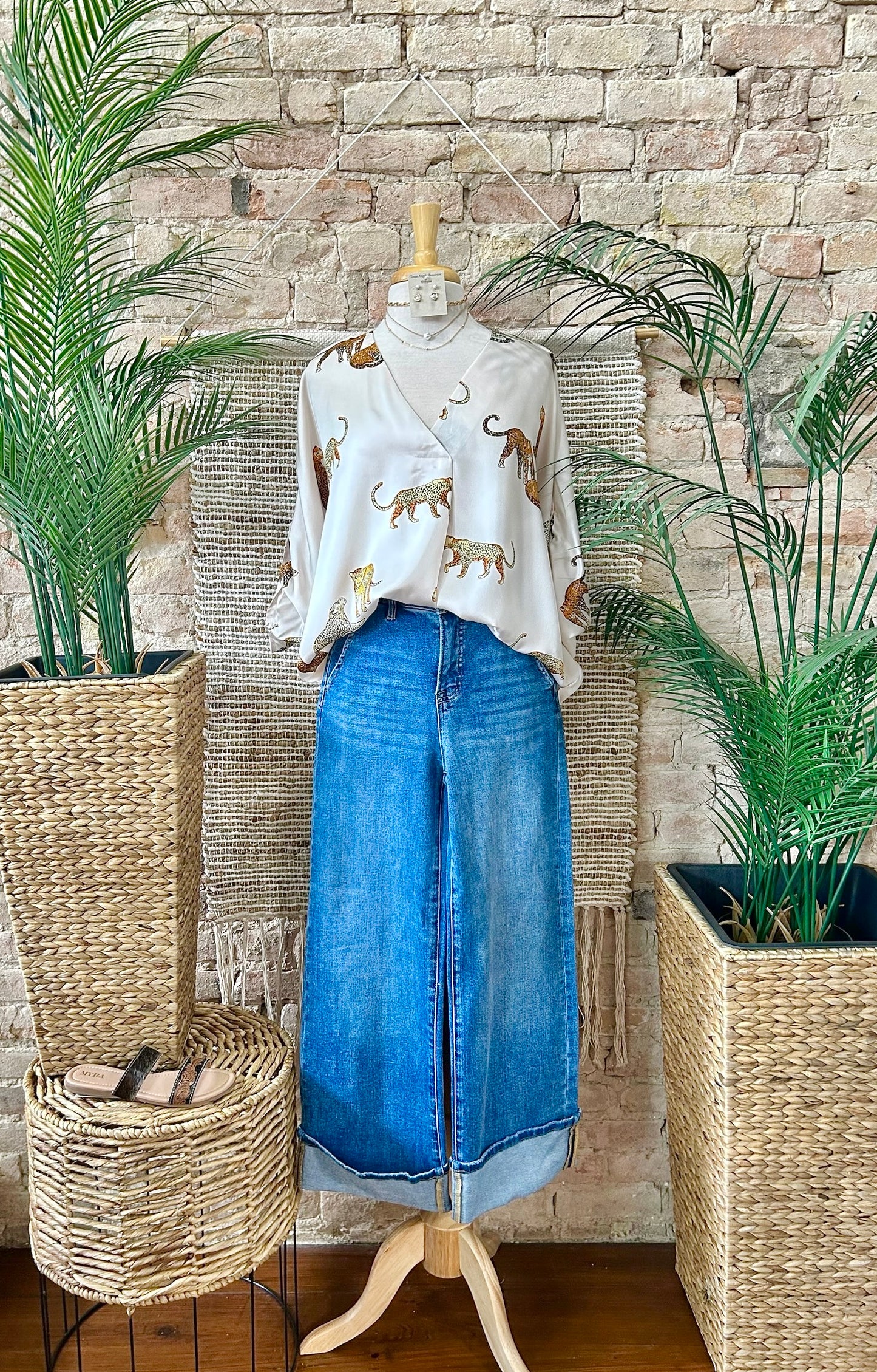 Time Is Ticking Ivory Tiger Blouse