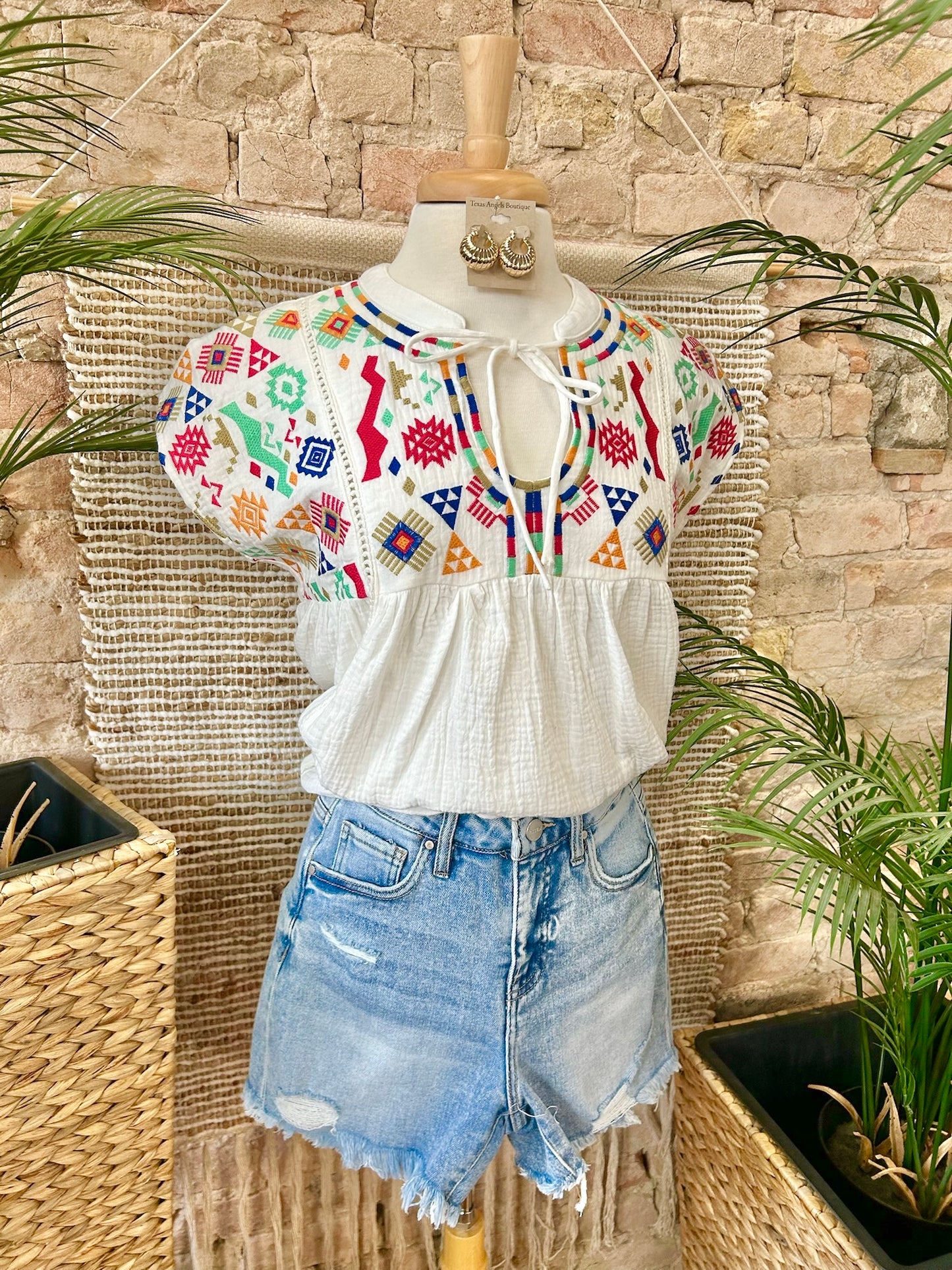 Strawberry Summer Embroidered Blouse