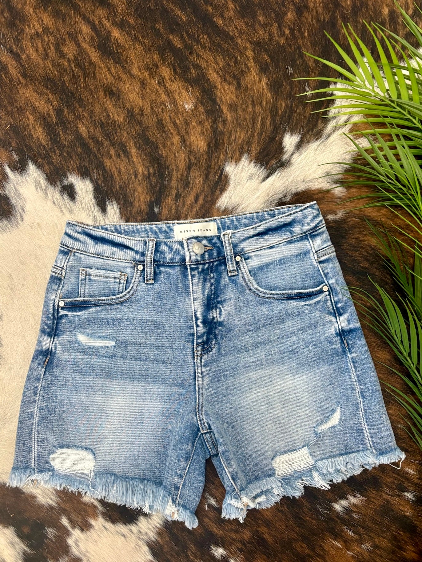 Coral Reef Denim Risen Shorts