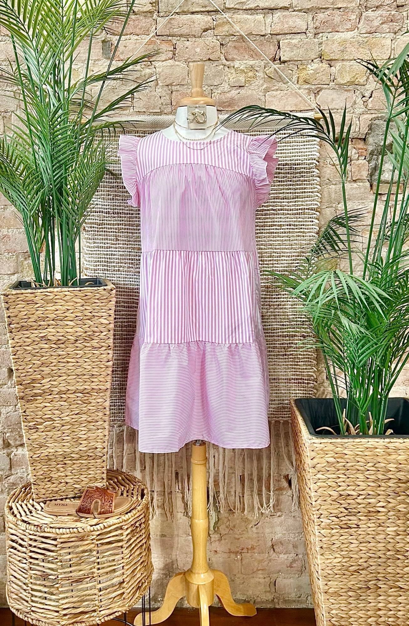 Sunshine State Of Mind Pink Striped Dress