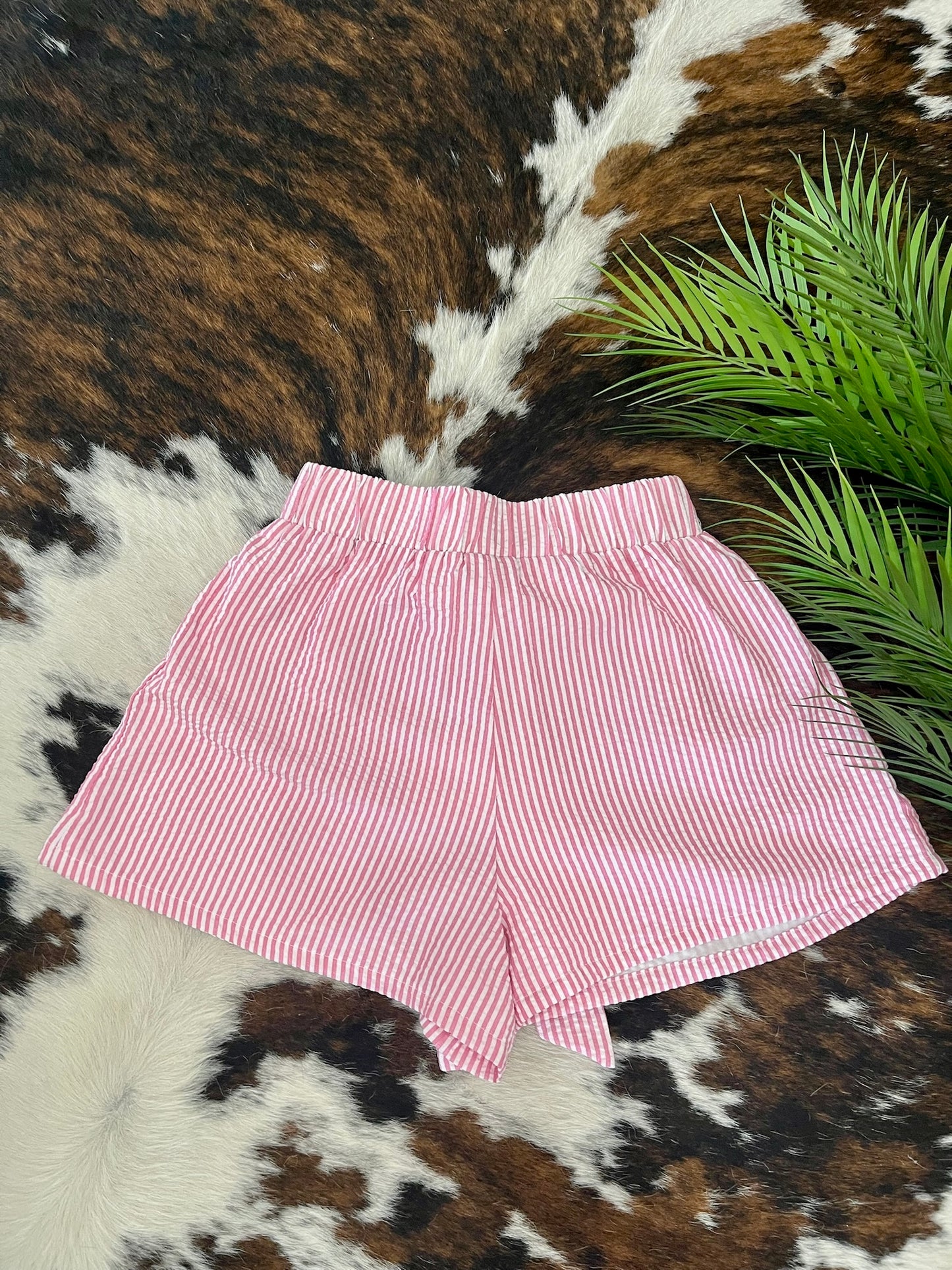 Never Settle Pink Striped Shorts