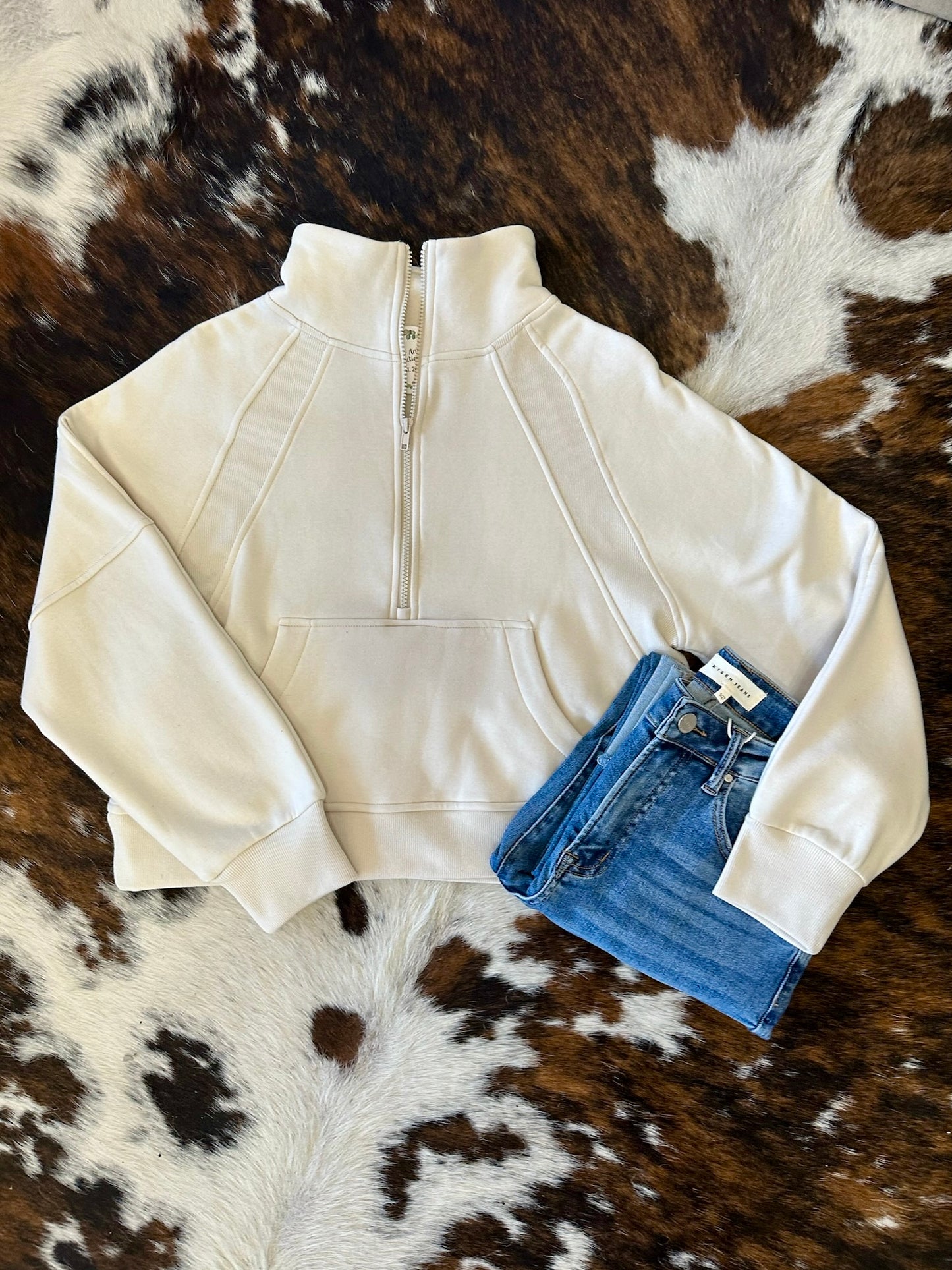 40% Off - Movin’ All The Up Cream Zip Up