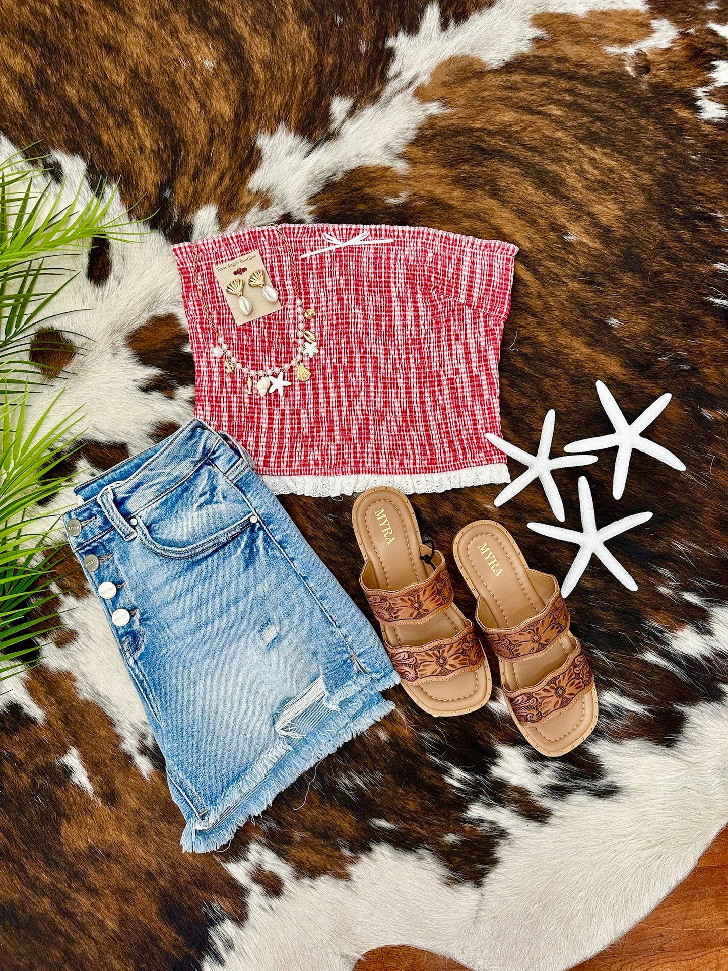 Let Freedom Ring Red Striped Strapless Top