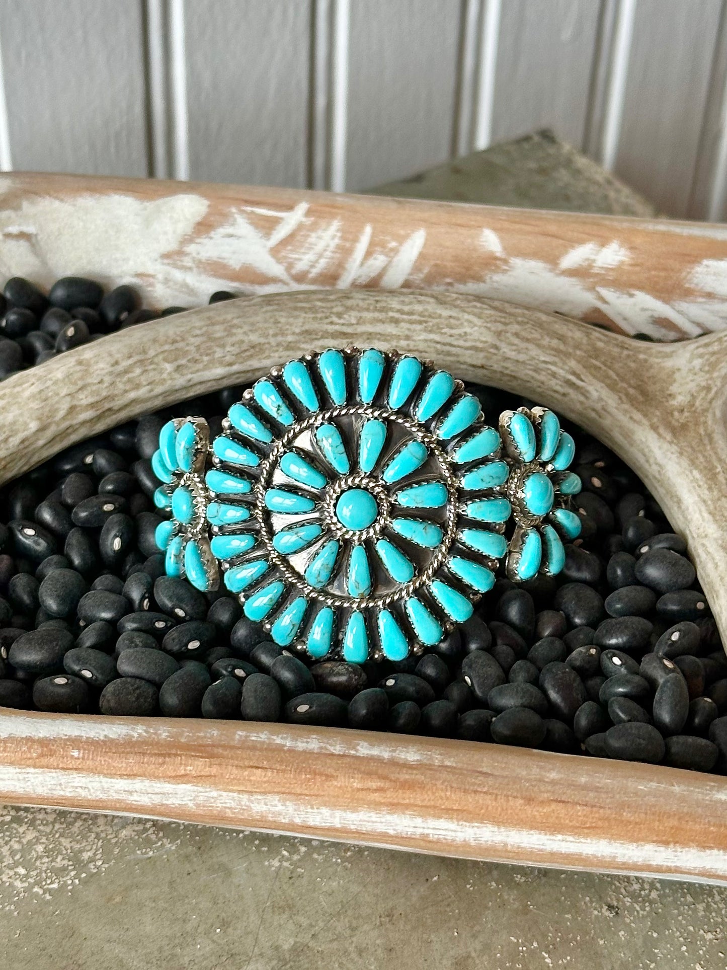 Sterling Silver & Genuine Turquoise Cuff