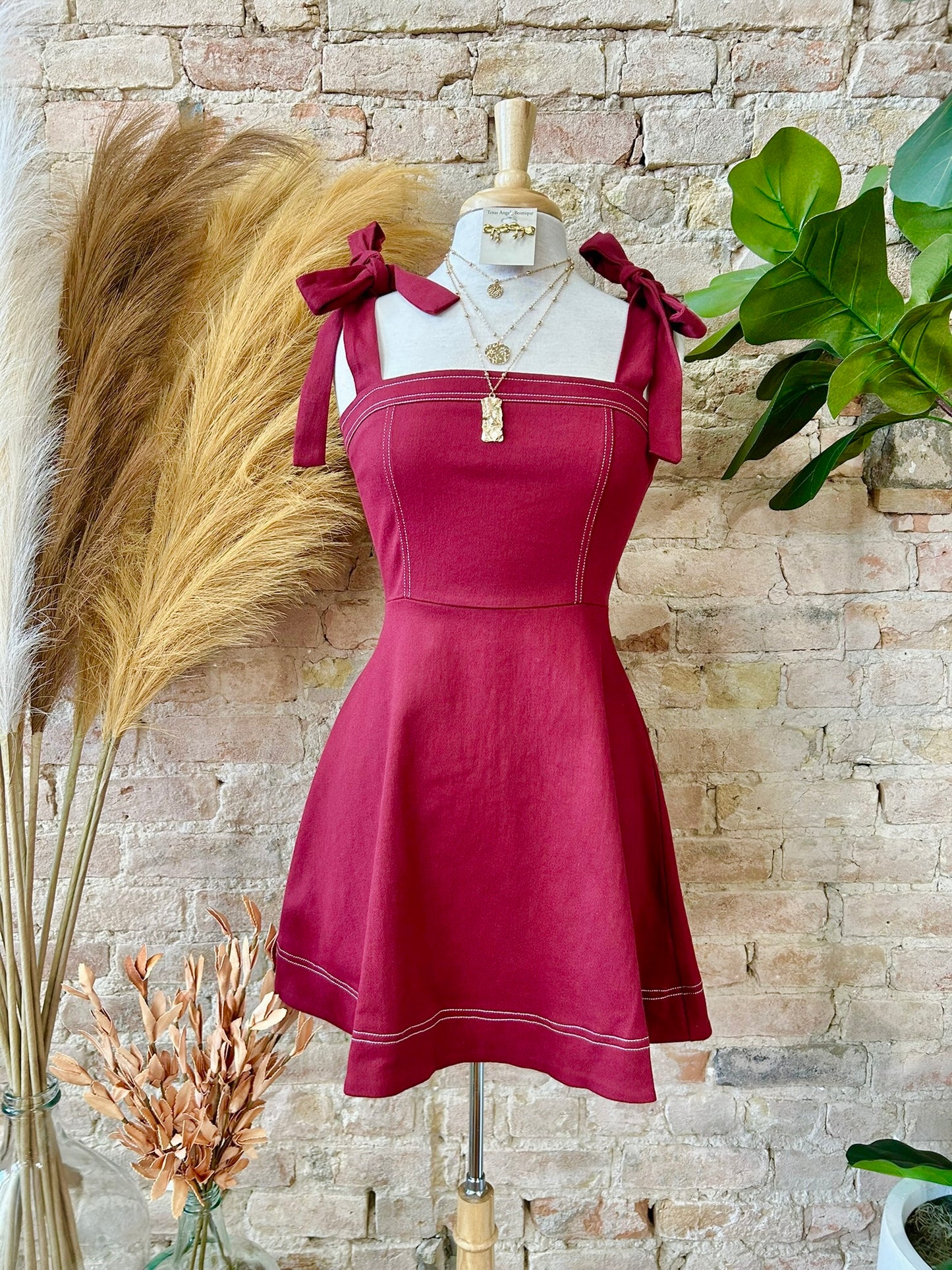 Gonna Be A Lil Late Burgundy Dress