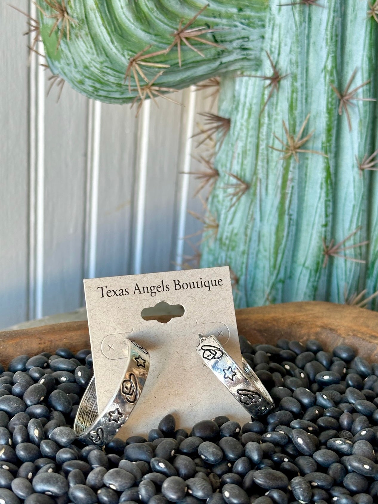 Silver Cowboy Hat Hoops