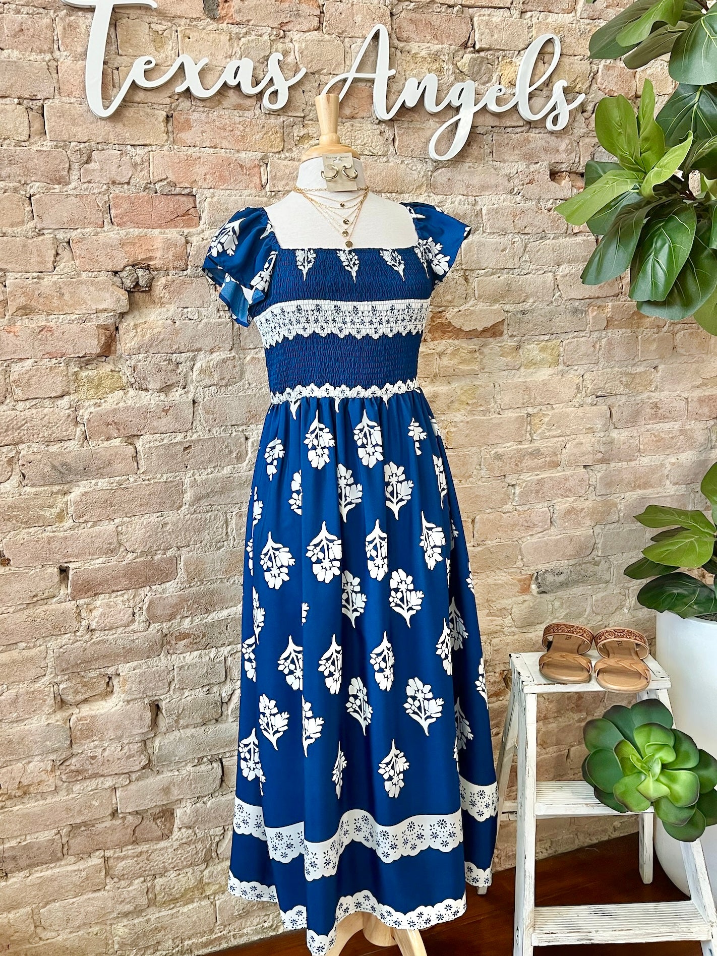 Vacation Bound Navy Boho Maxi Dress