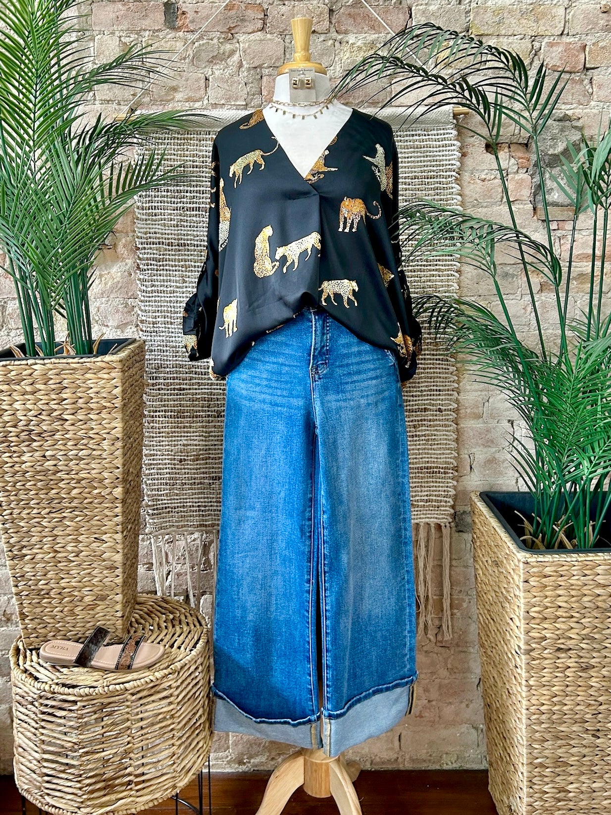 Time Is Ticking Black Tiger Blouse