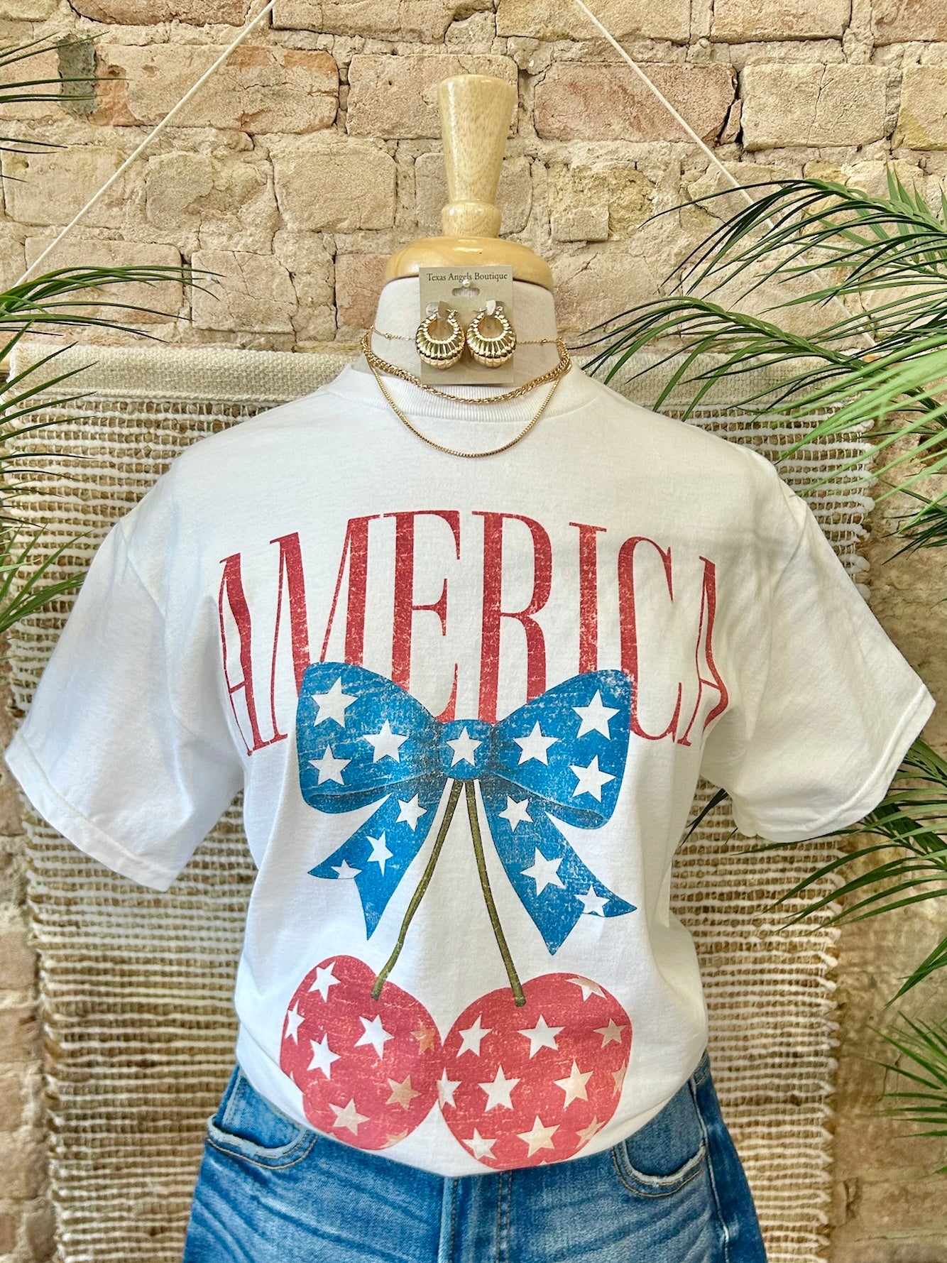 40% Off - America Cherry Graphic Tee
