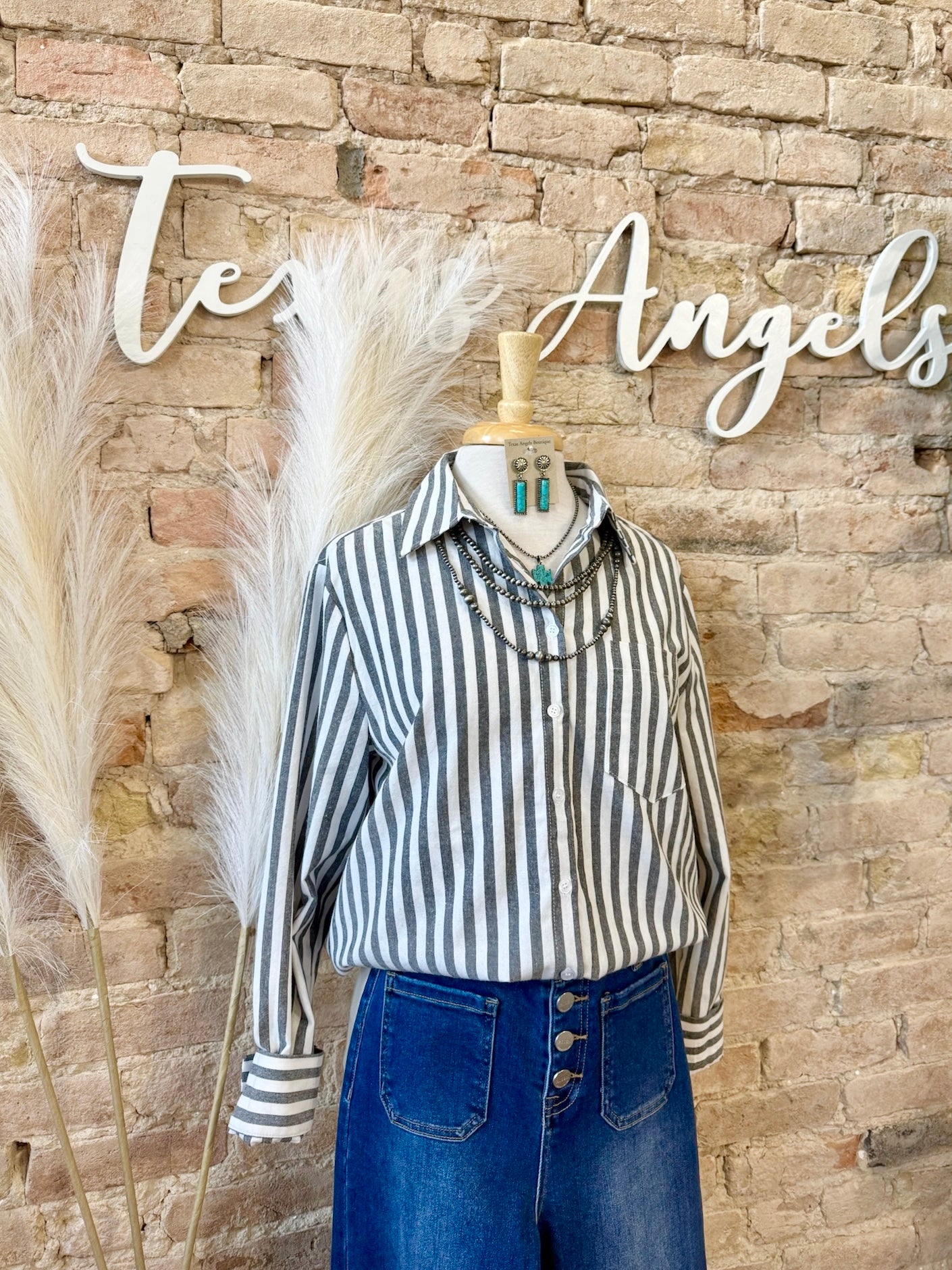 Soft Spoken Black Striped Shirt