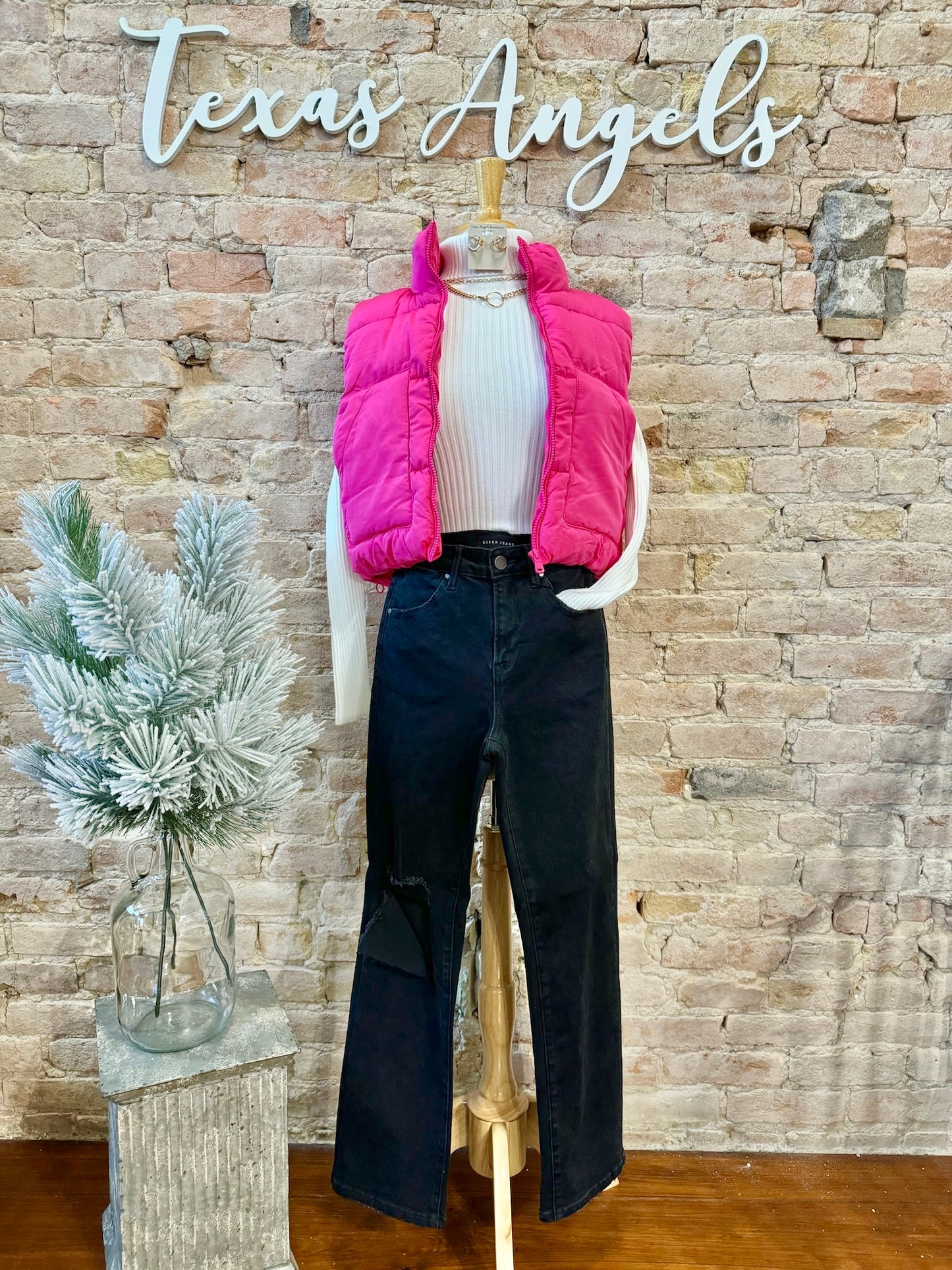 40% Off - Sure Of Herself Solid Pink Puffer Vest