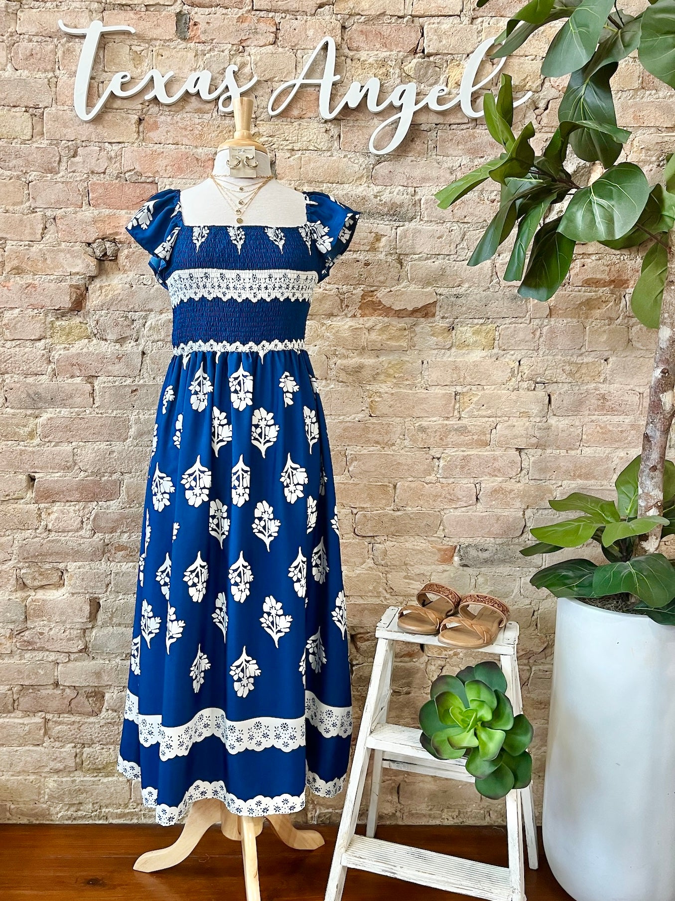 Vacation Bound Navy Boho Maxi Dress