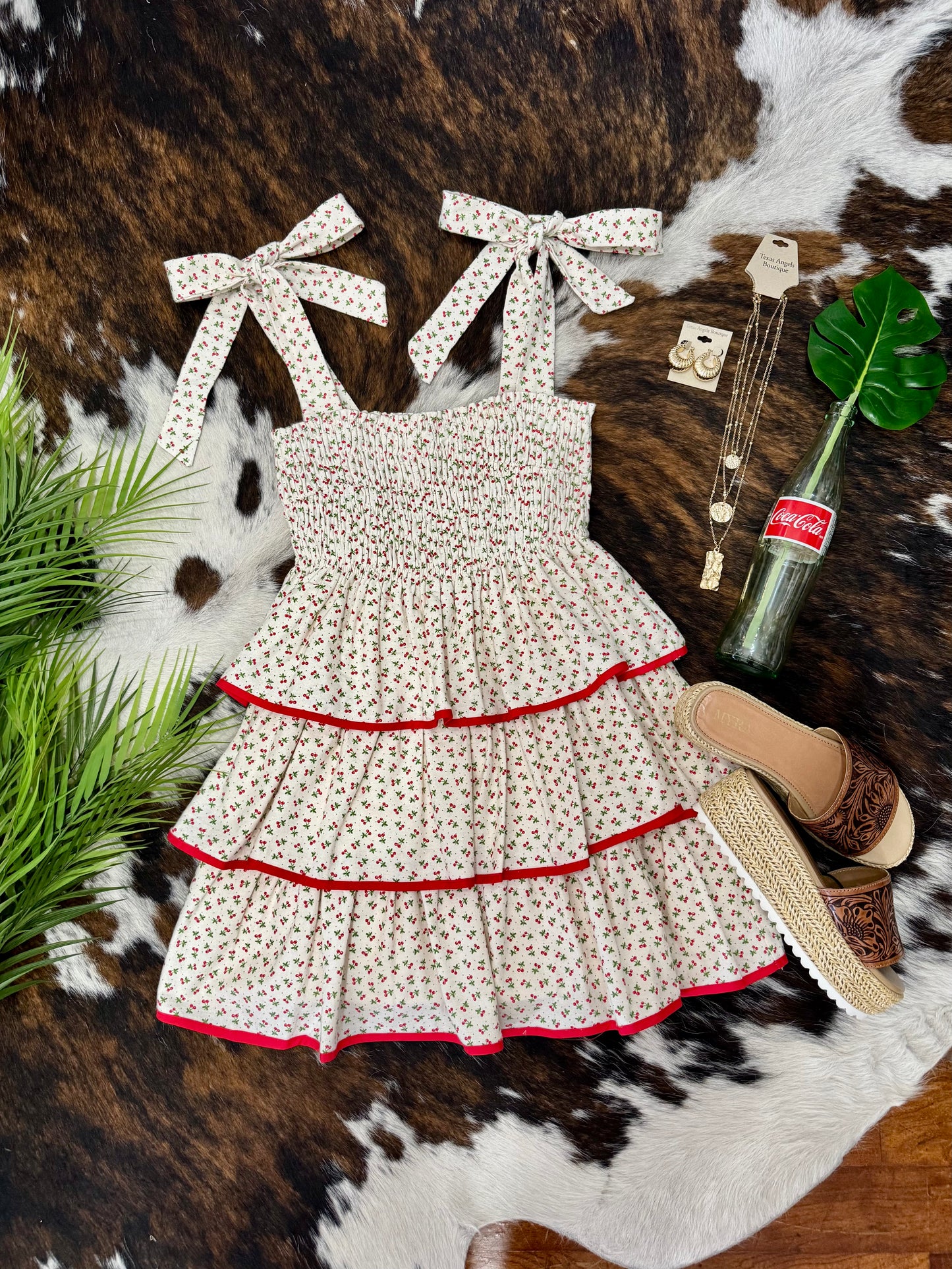 40% Off - The Cherry On Top Ruffle Dress