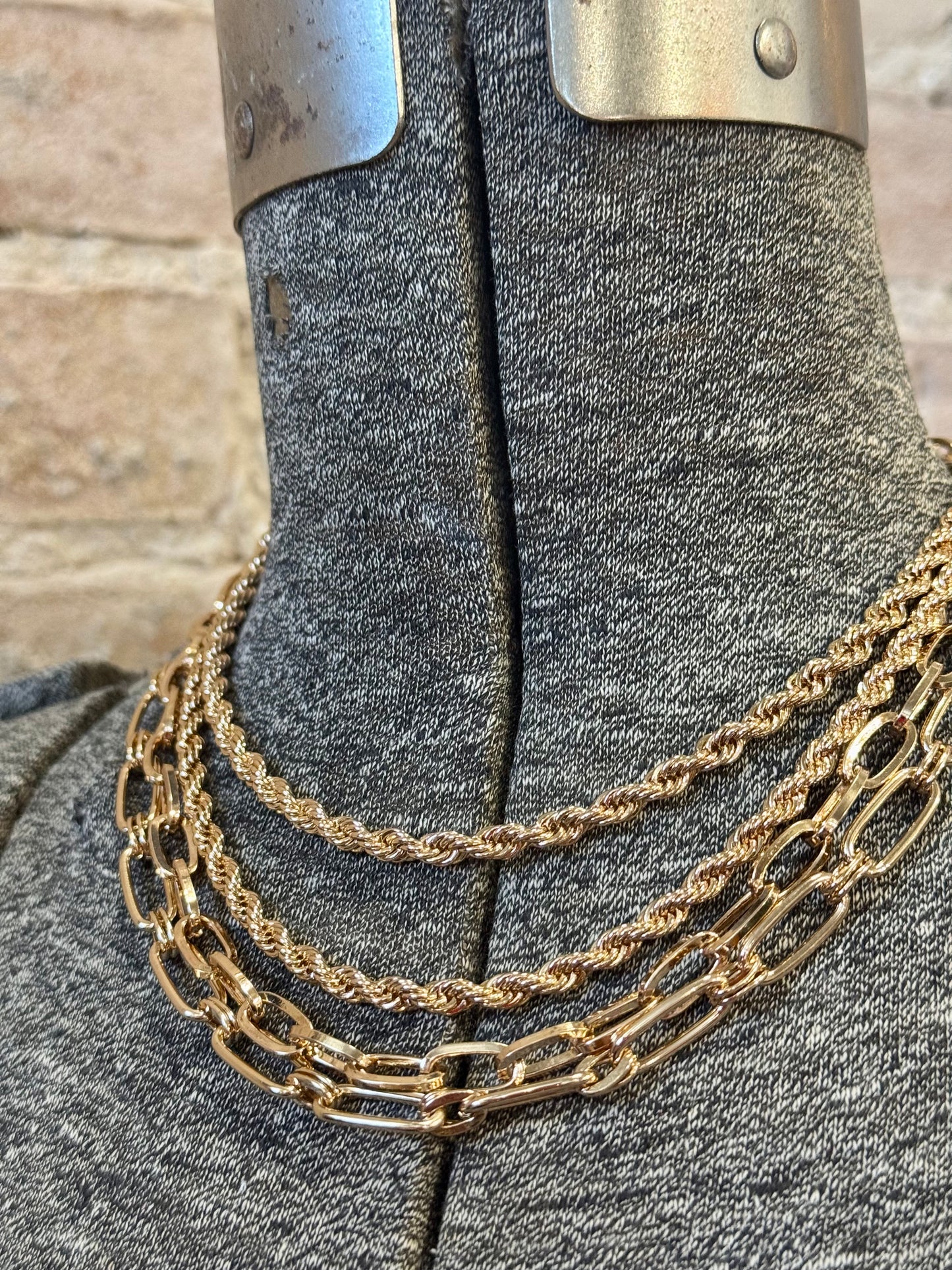 Gold Layered Bulky Necklace