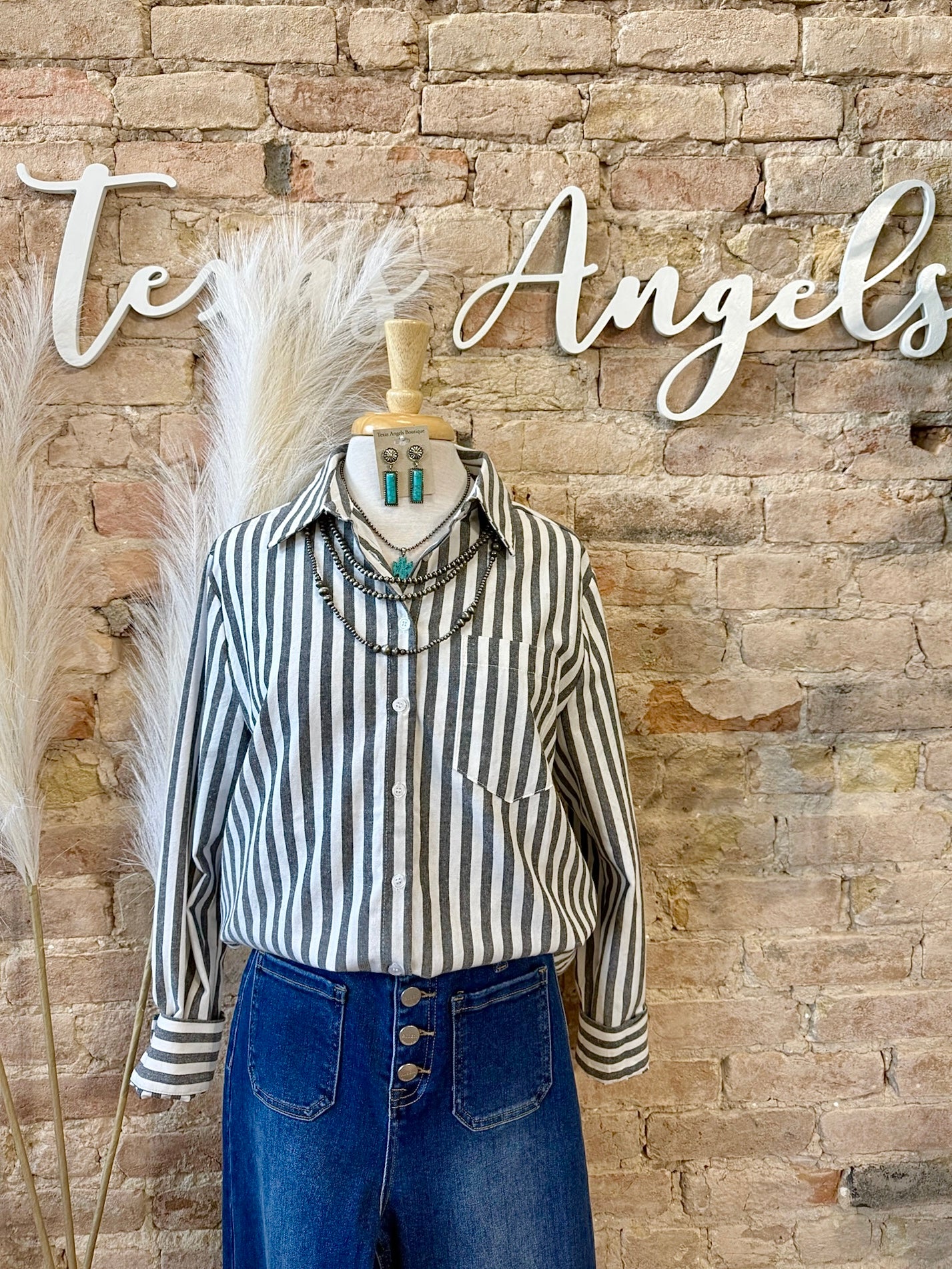 Soft Spoken Black Striped Shirt