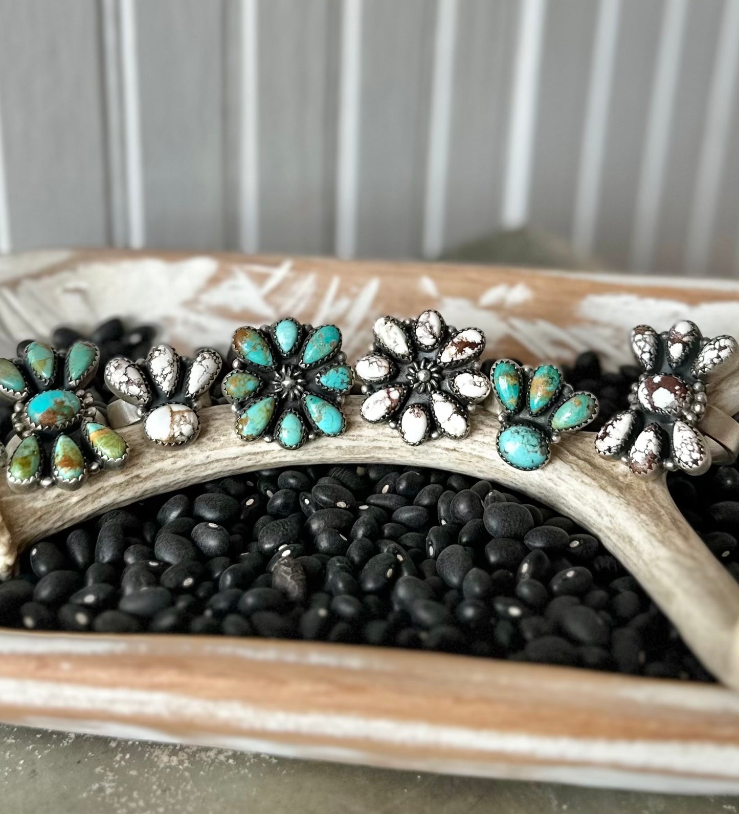 Sterling Silver & White Buffalo Adjustable Ring