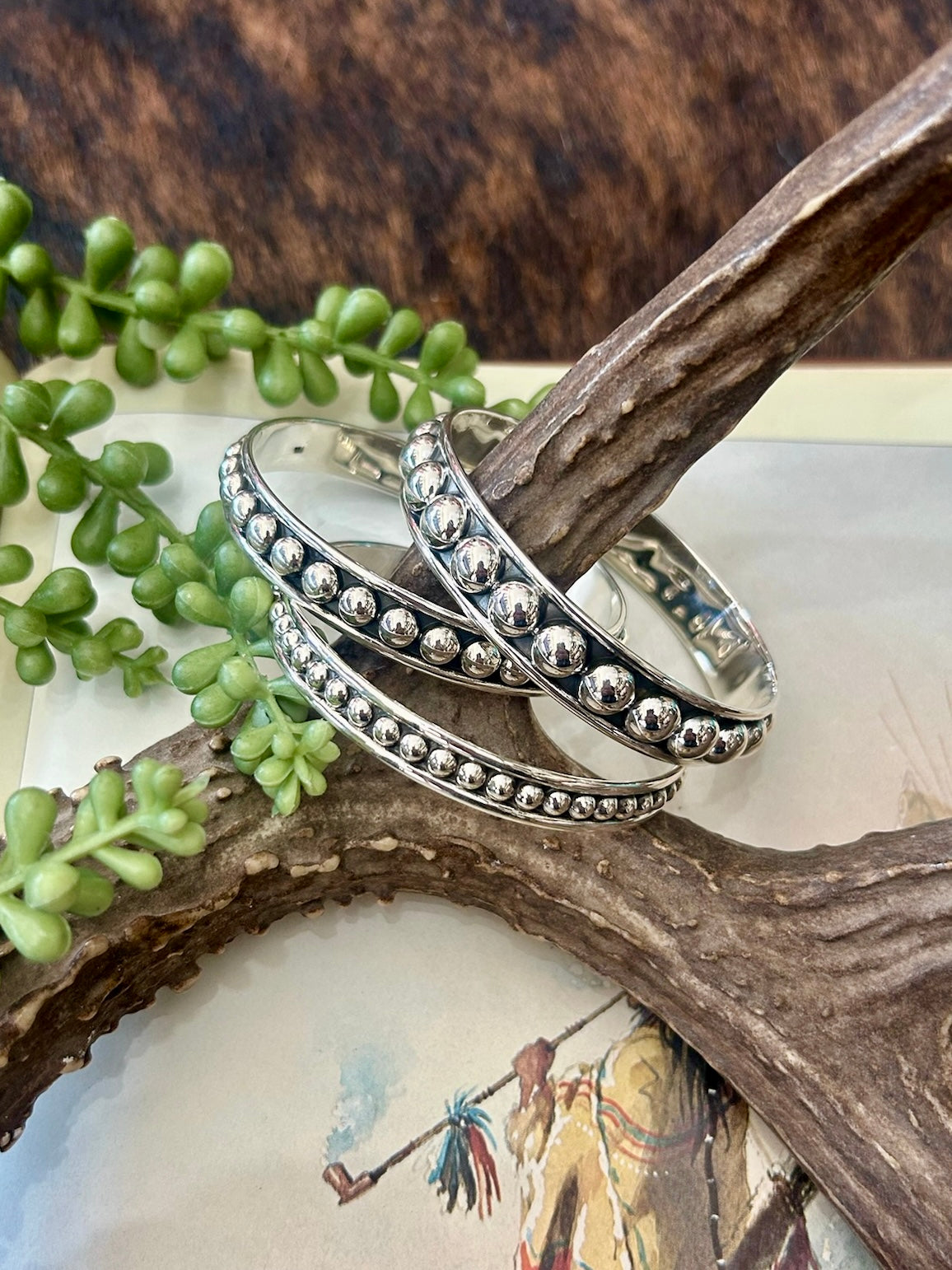 Sterling Silver Studded Bangles