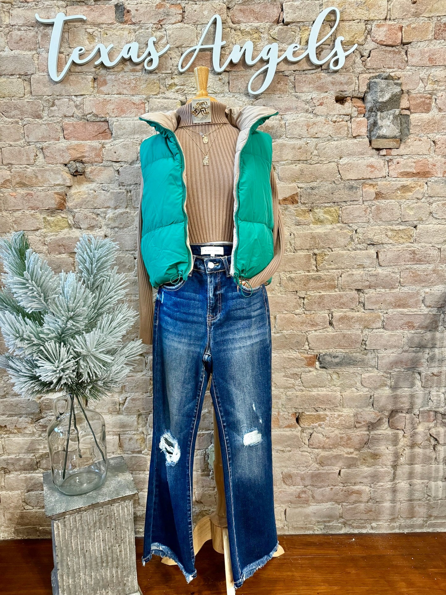 40% Off - Don't Play Around Green Reversible Puffer Vest