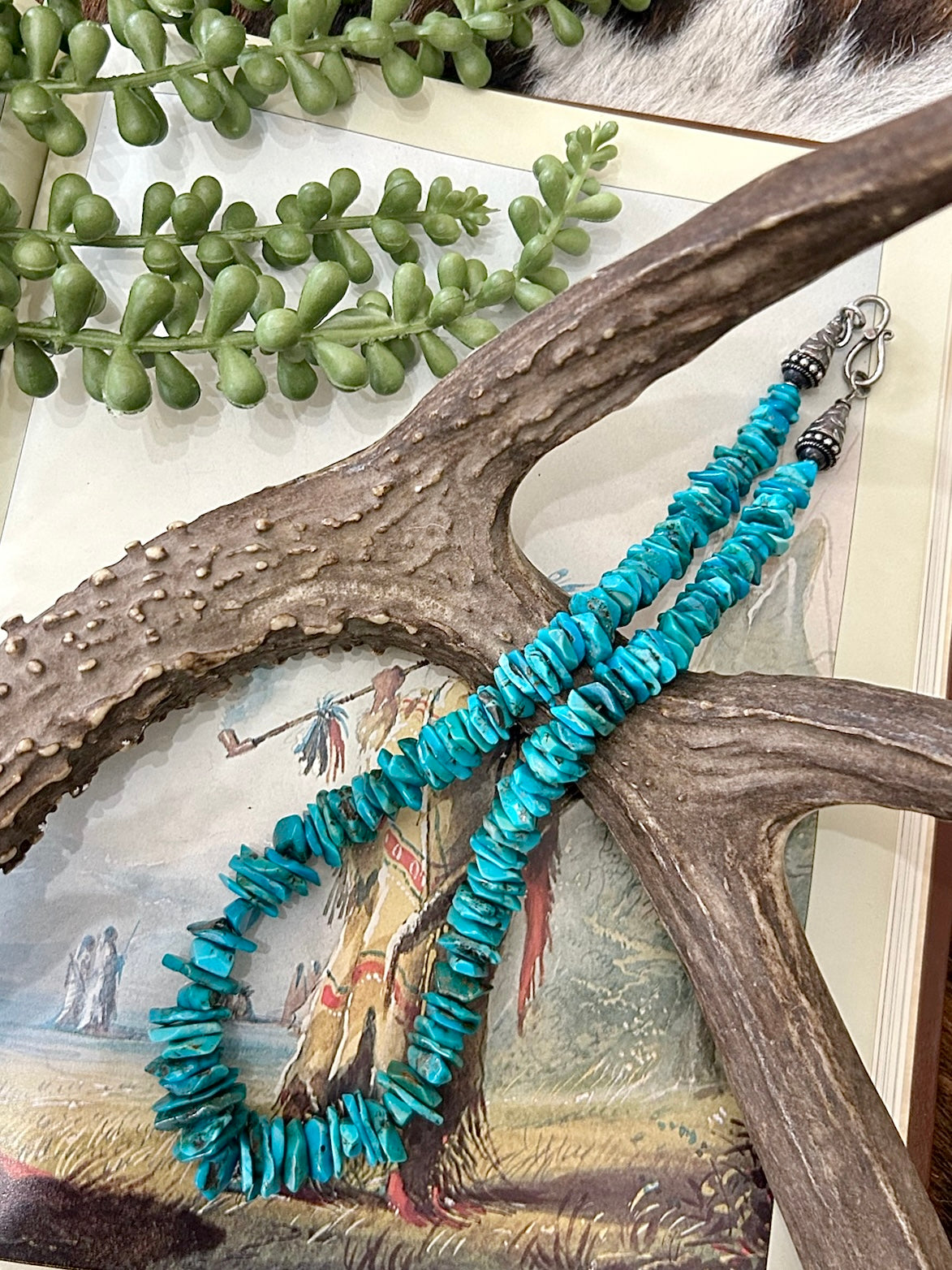 Kingman Turquoise Chip Necklace