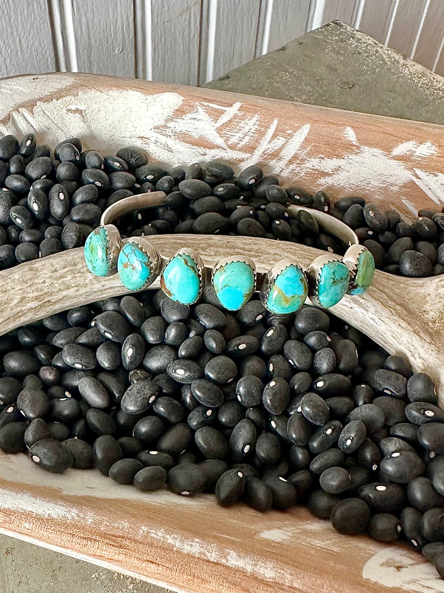 Sterling Silver & Genuine Turquoise Cuff