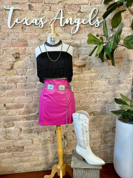 Party Barn Bound Pink Pleather Skirt