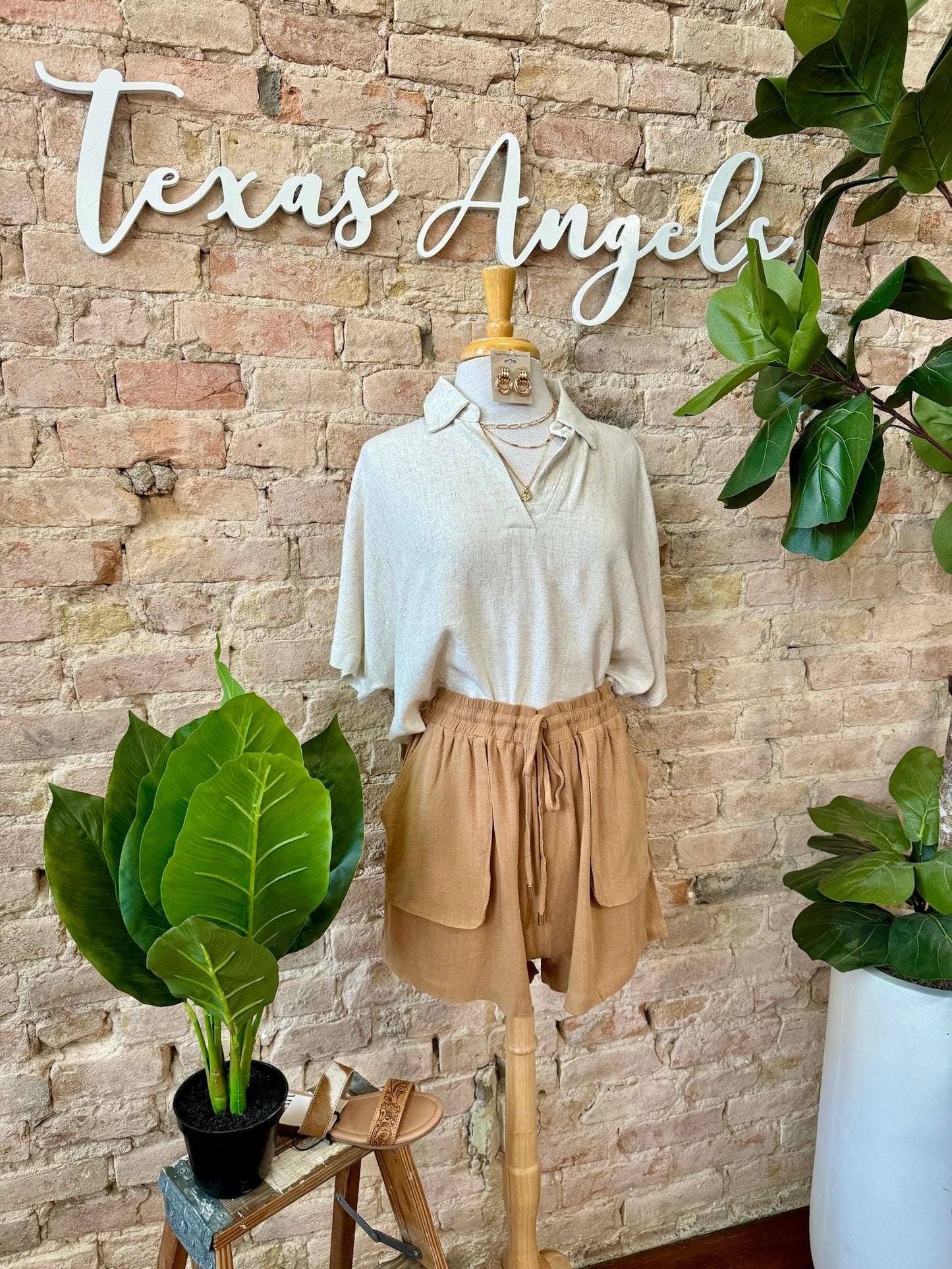 50% Off - When The Time Is Right Terracotta Linen Shorts