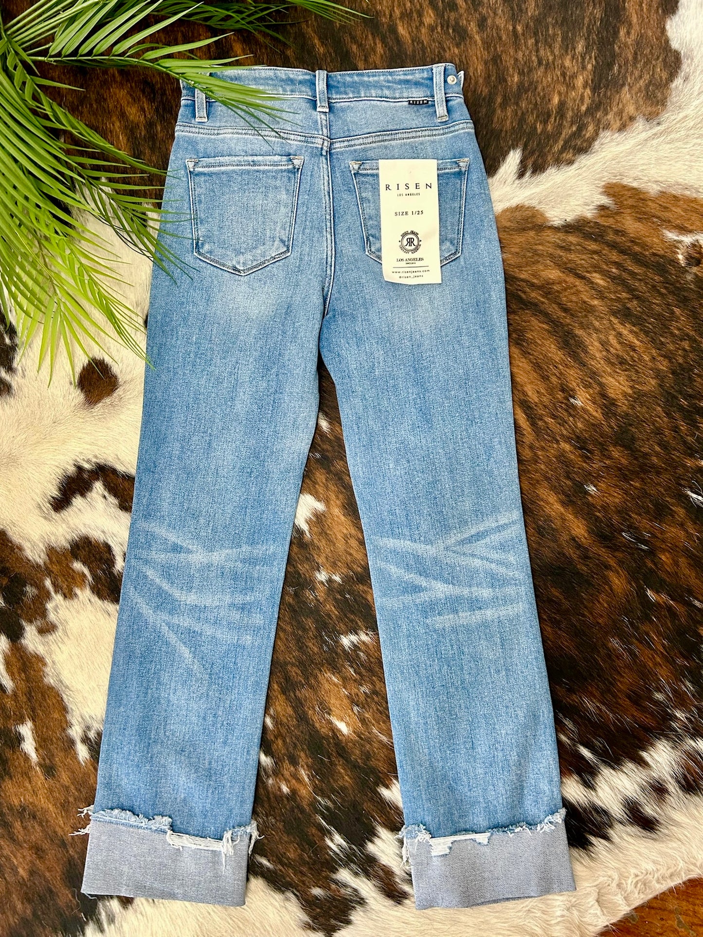 Don't Stress It Sis Straight Leg Risen Jeans