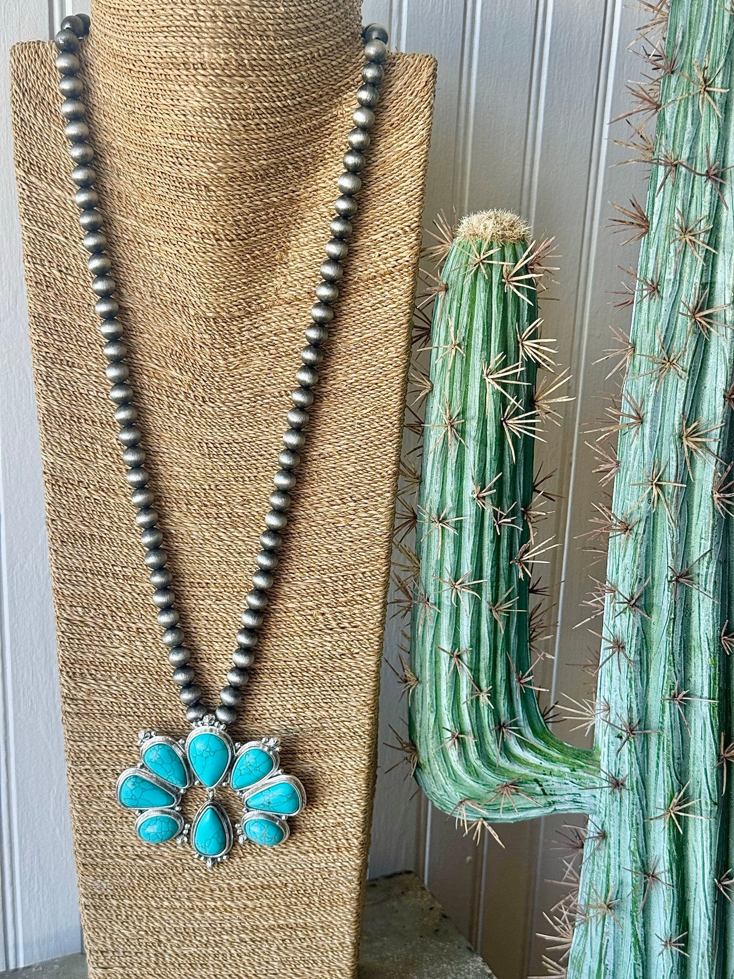 Turquoise Squash Blossom Necklace