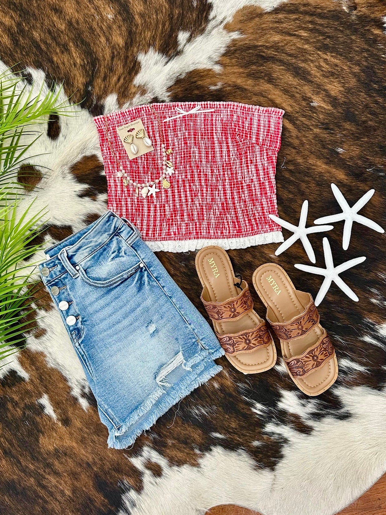 Let Freedom Ring Red Striped Strapless Top