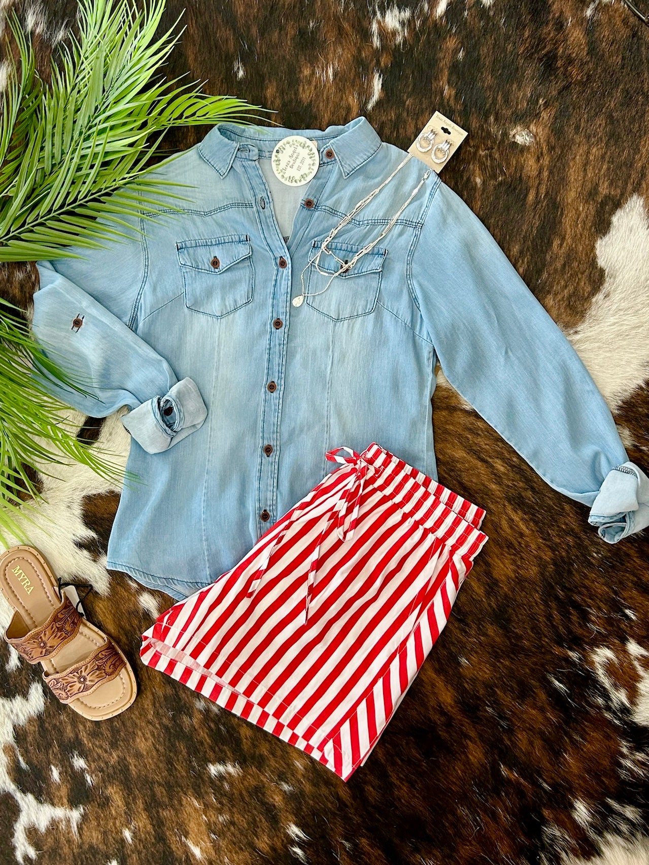 Desert Dreamin' Light Wash Chambray Denim Top