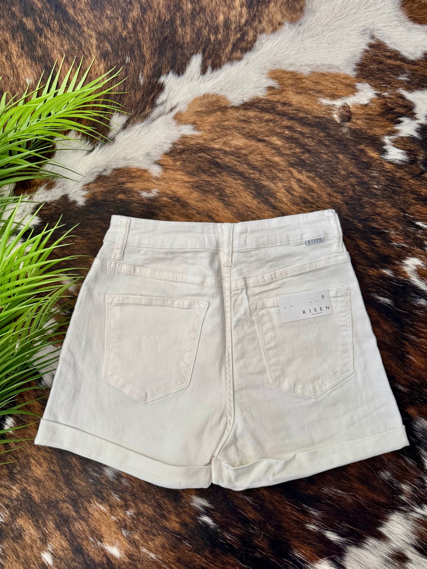 Ready When You Are White Risen Shorts