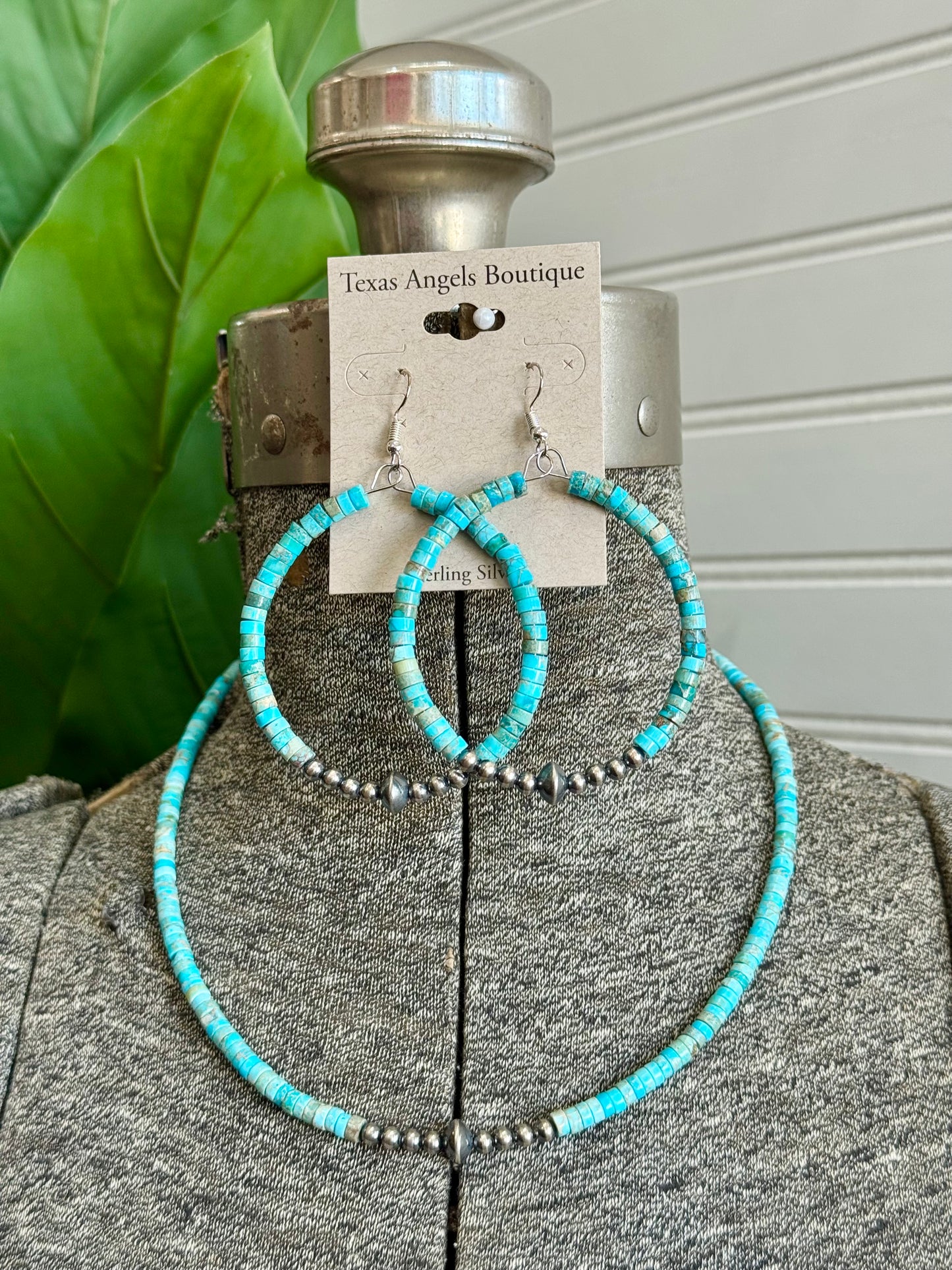 Sterling Silver Navajo Pearls & Kingman Turquoise Necklace