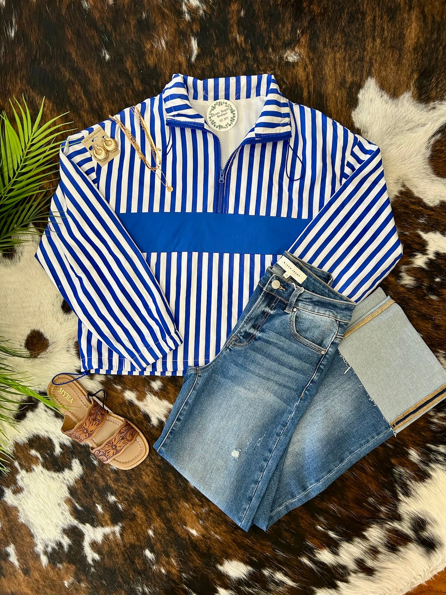 ASU Royal Blue Striped Sweatshirt