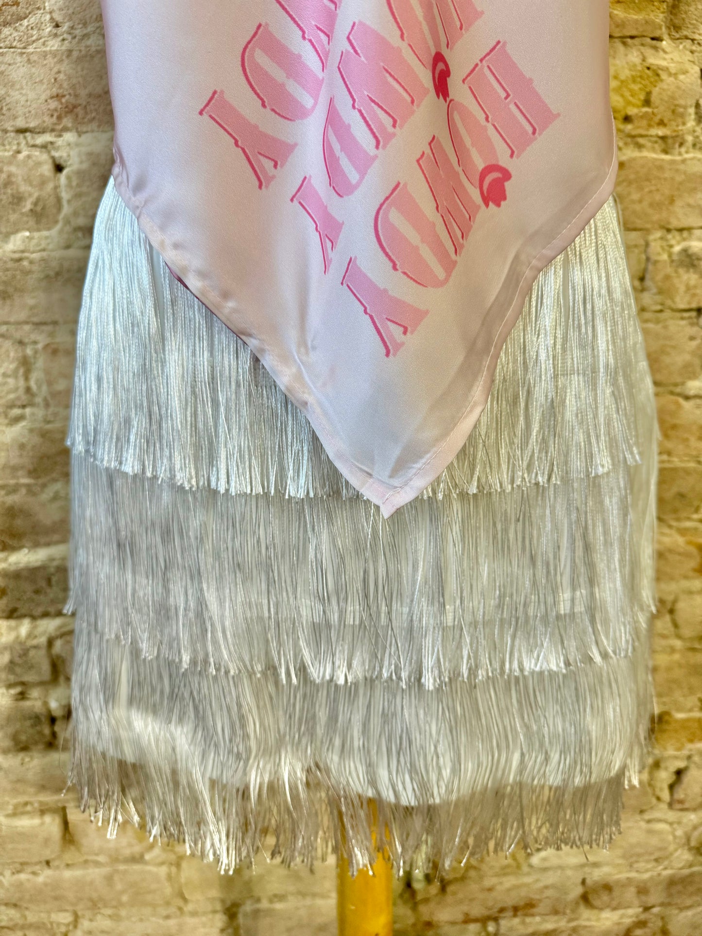 60% Off - Here For The Fun Of It White Fringe Skirt