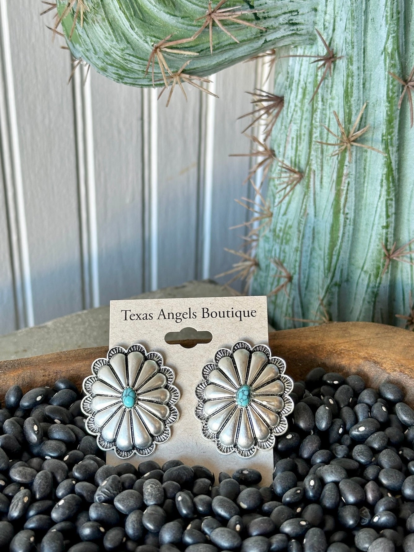 Turquoise Concho Earrings