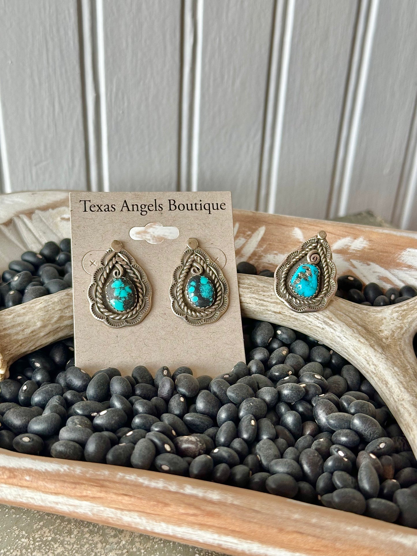 Sterling Silver & Genuine Turquoise Teardrop Studs