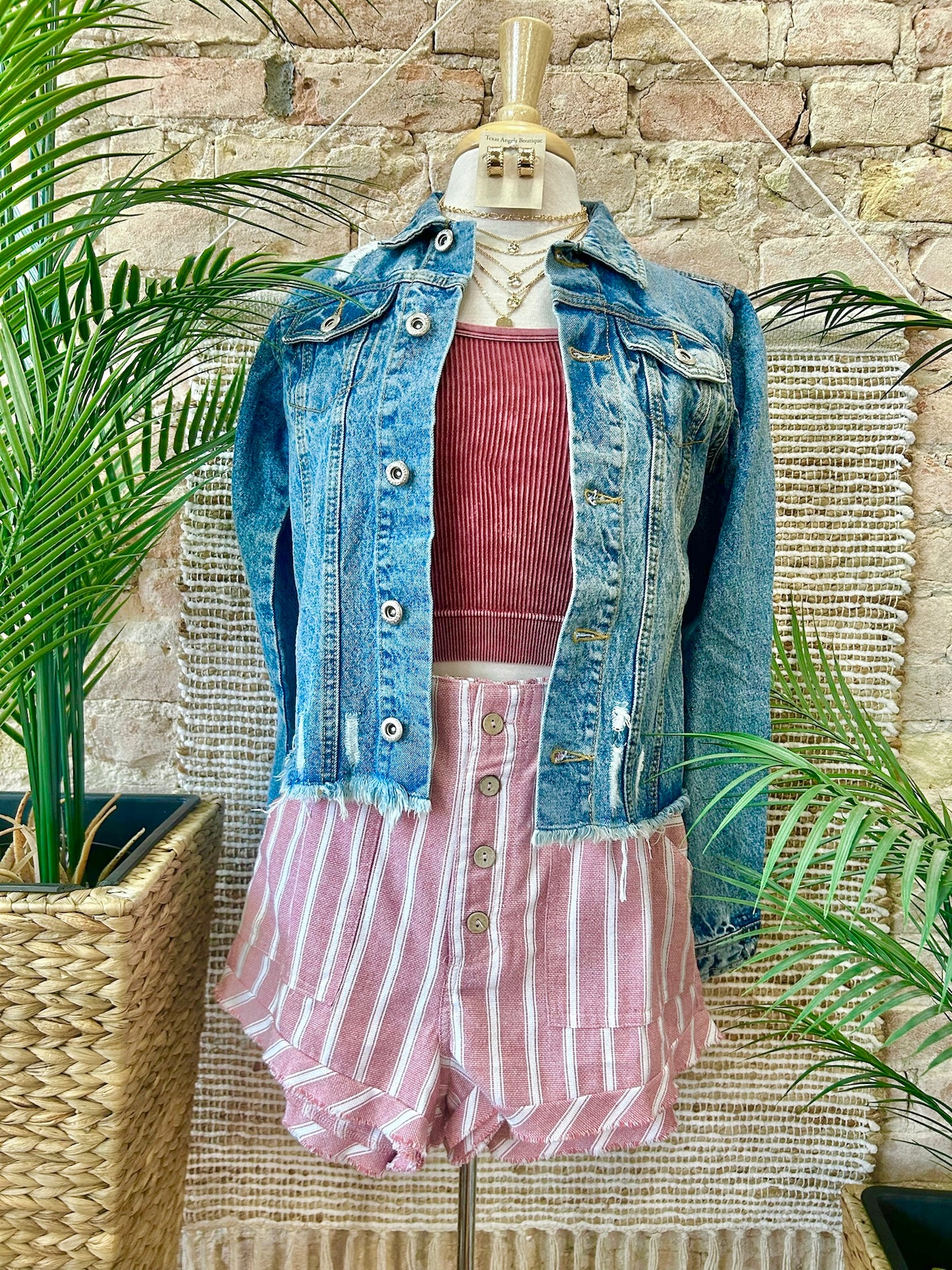 Drift Away Dark Denim Distressed Jacket